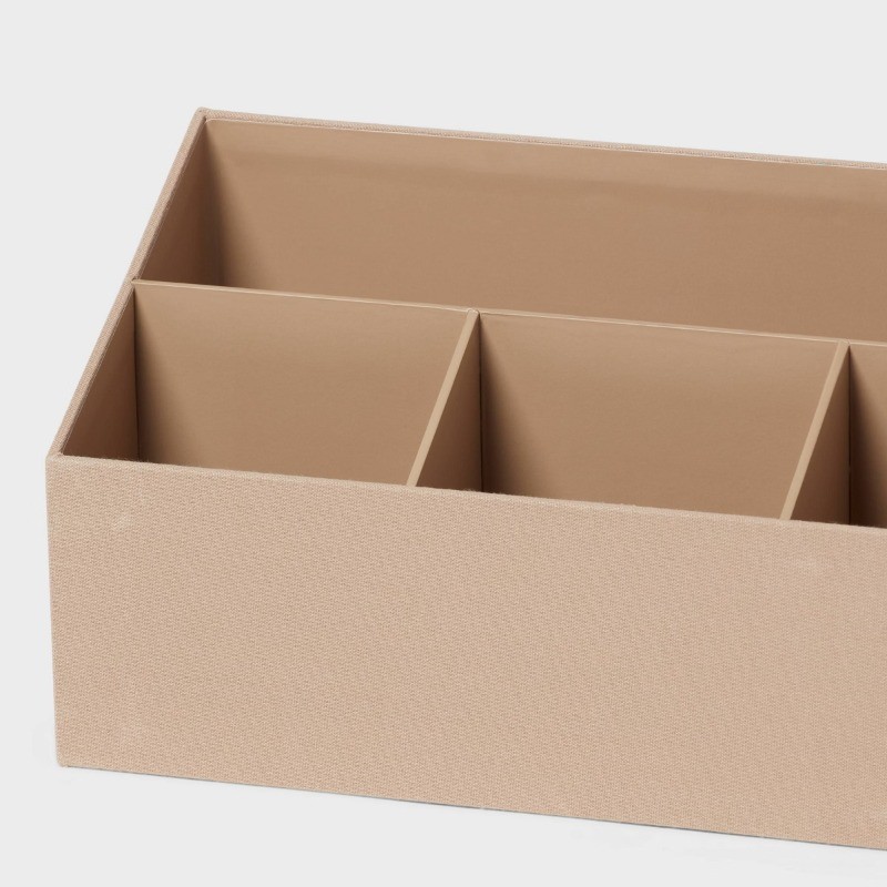 Canvas Desktop Organizer Light BrownOffice Desk Tool Holder, Polyester