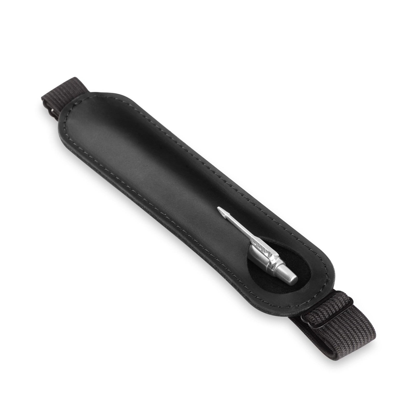 Leather Adjustable Pen Holder for Journals, Notebooks, Planners, Books, Black