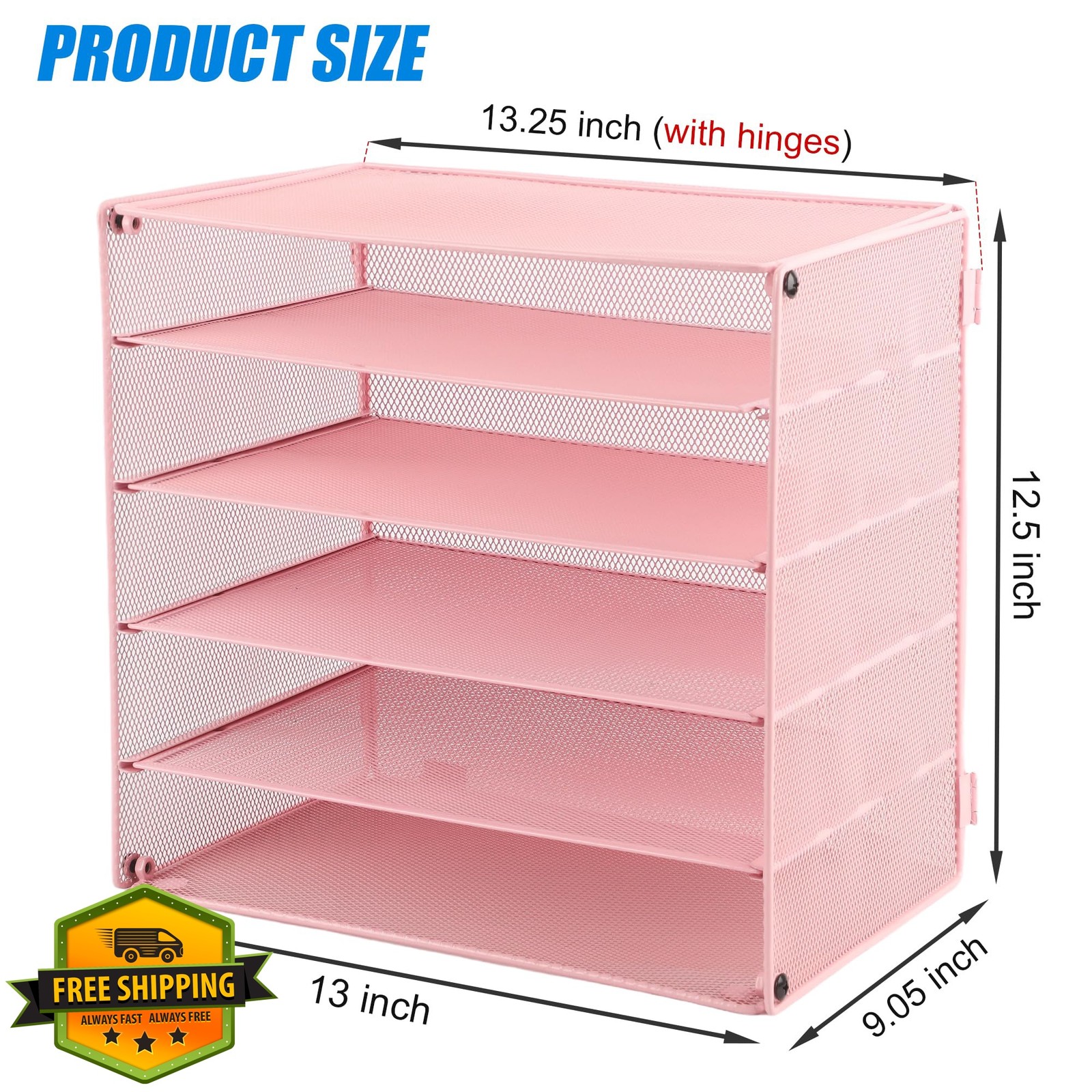 EASEPRES 5 Tier Pink Desk Organizer