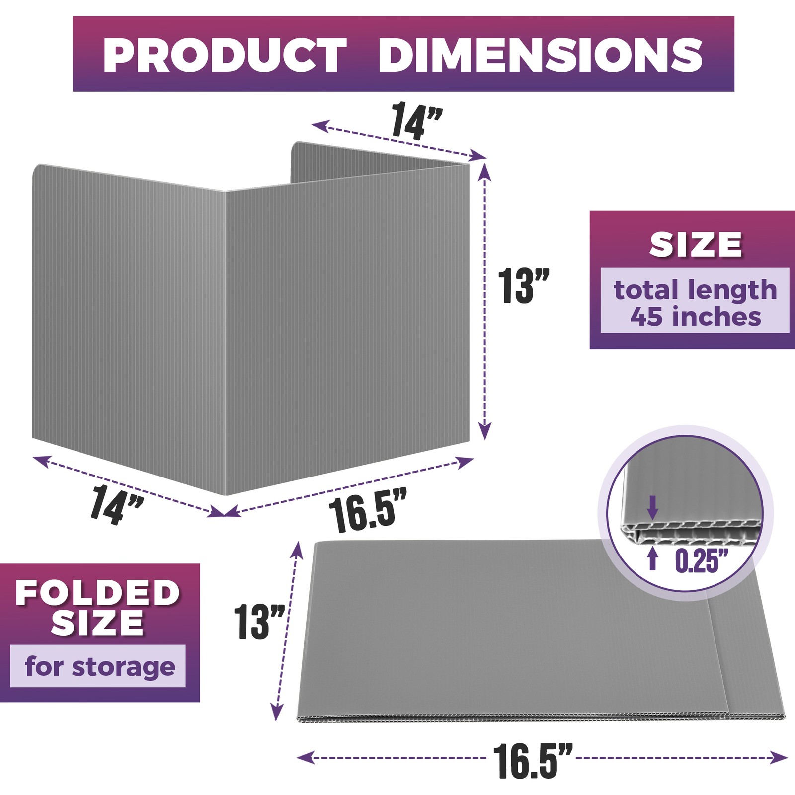 22-Pack Desk Dividers for Students – Waterproof & Durable Plastic Divider, Grey