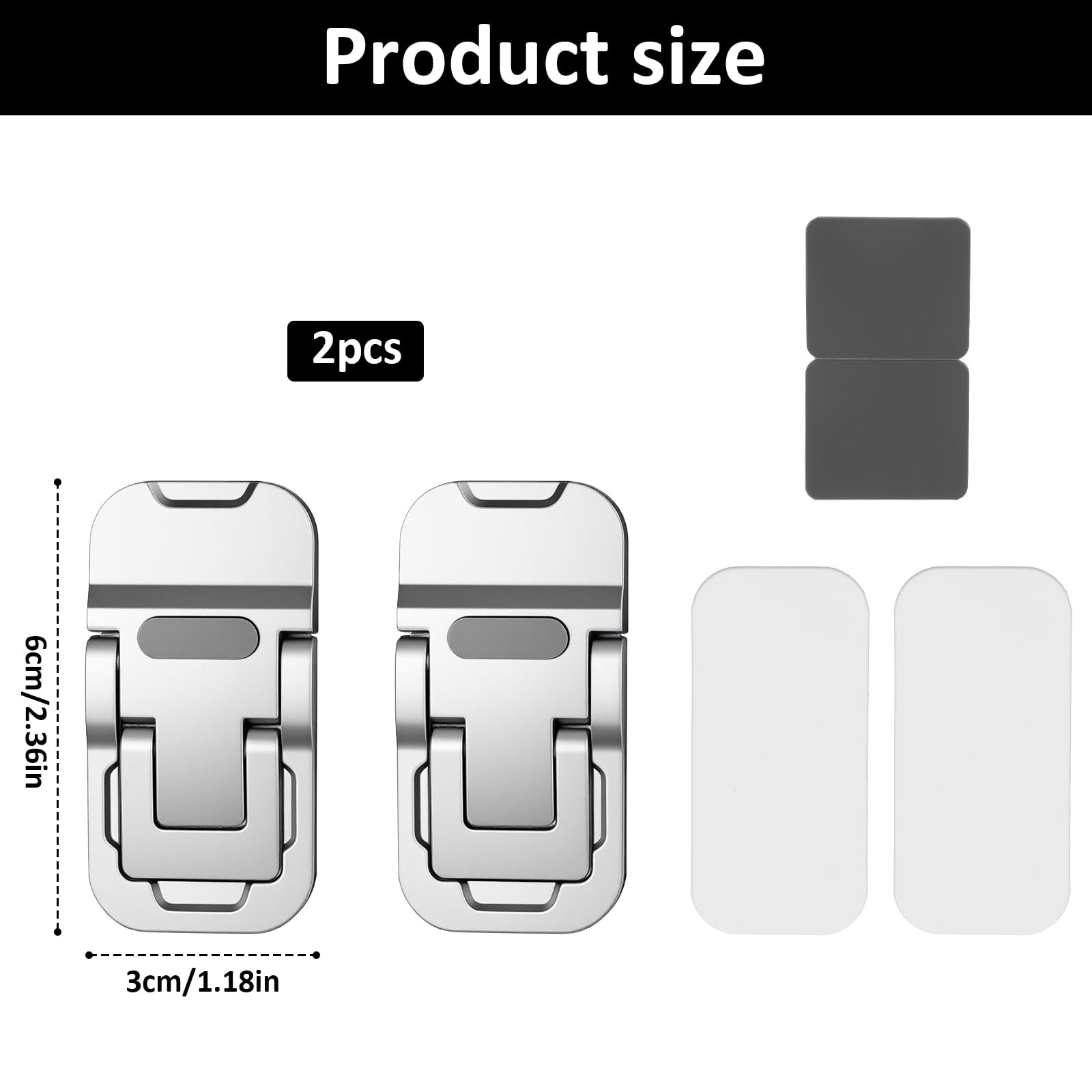 2 Pcs Laptop Legs Zinc Alloy Mini Foldable Stand Self-Adhesive Pink