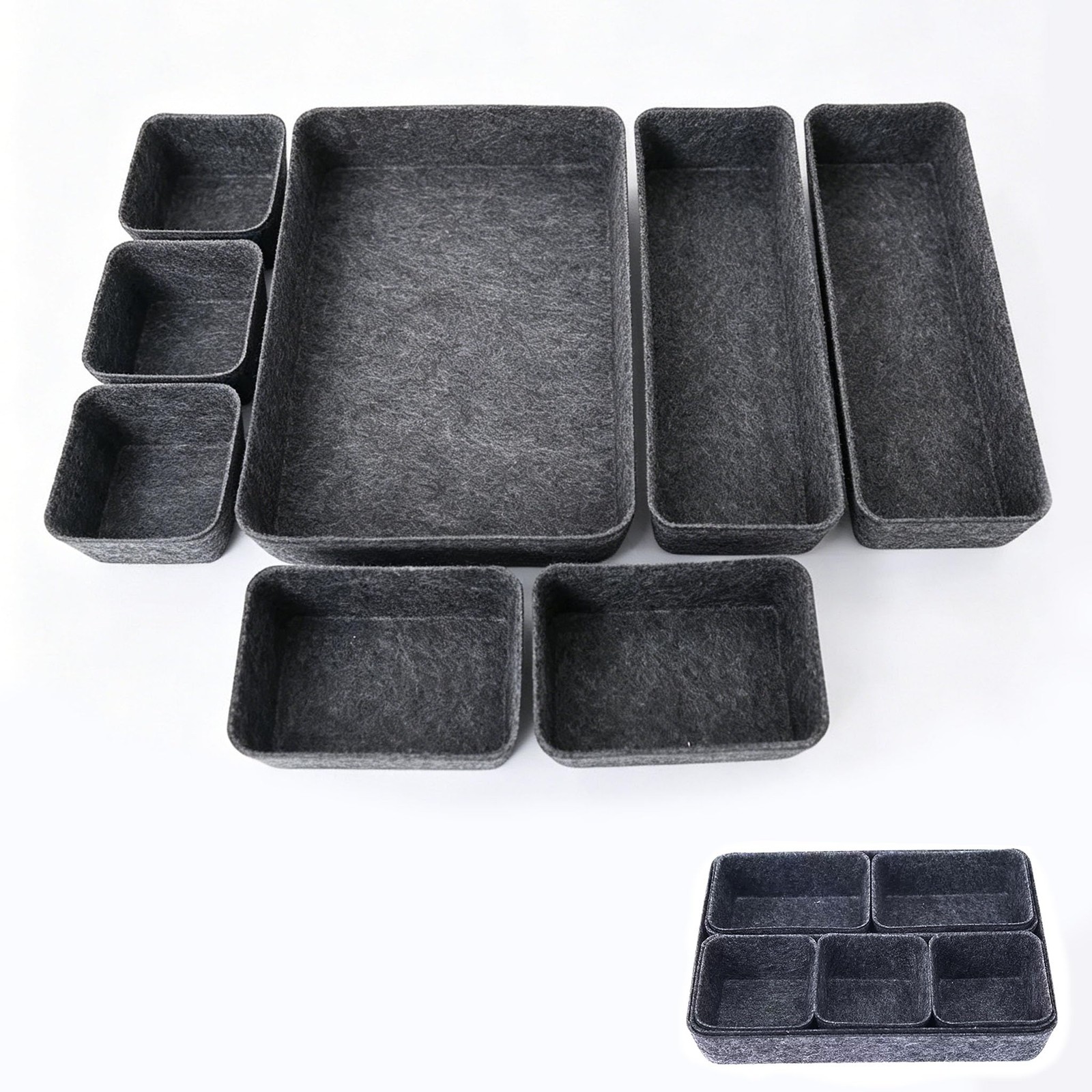 8Pack Drawer Organizer Compatible with Alex, Felt Desk and Makeup Drawer Orga…