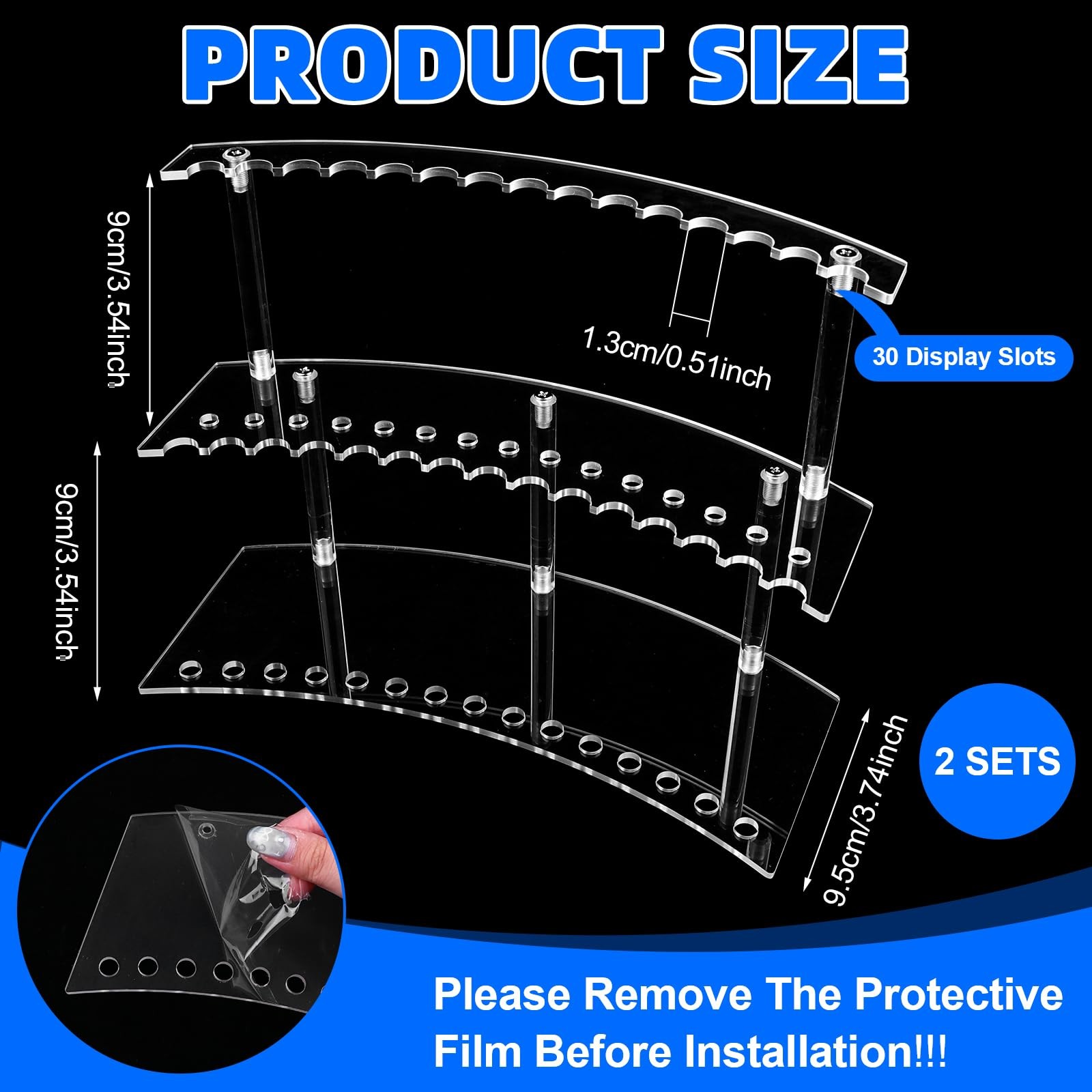 2 Sets Acrylic Pen Display Stand 2 Tier Clear Pen Display Stand Rack Pencil H…