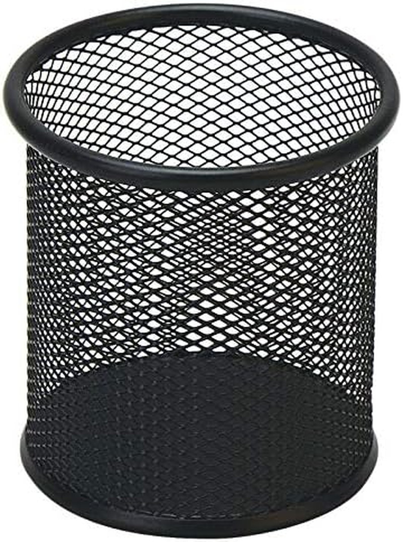 New Black Pen Holder Cup For Desk Pencil Cup Holder Black Wire Mesh Pen Cup Desk