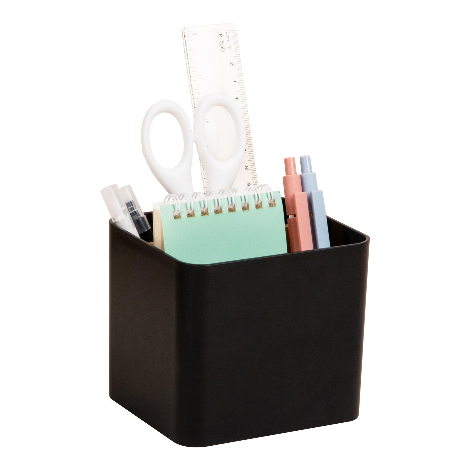 Mind Reader 2-Compartment Desktop Organizer, 4.7″ x 4.2″ x 4.1″, Black
