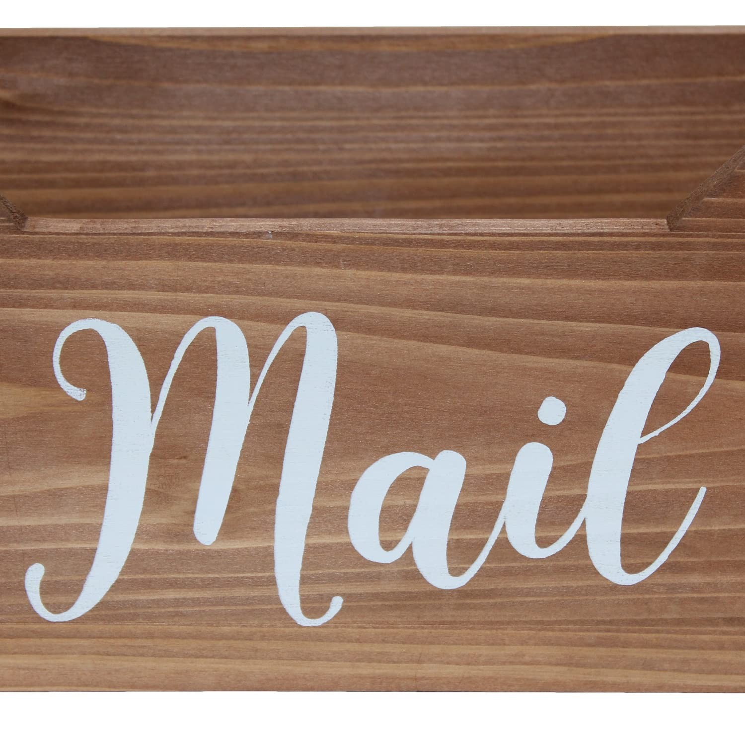 HG2010-NMW Rustic Farmhouse Wooden Tabletop Decorative Script Word Mail Organ…