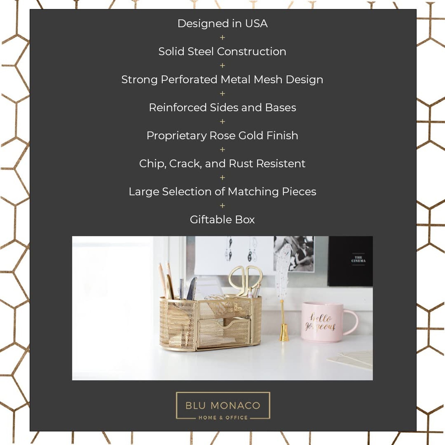 Gold Desk Organizers and Accessories – Gold Desk Accessories for Women Office…