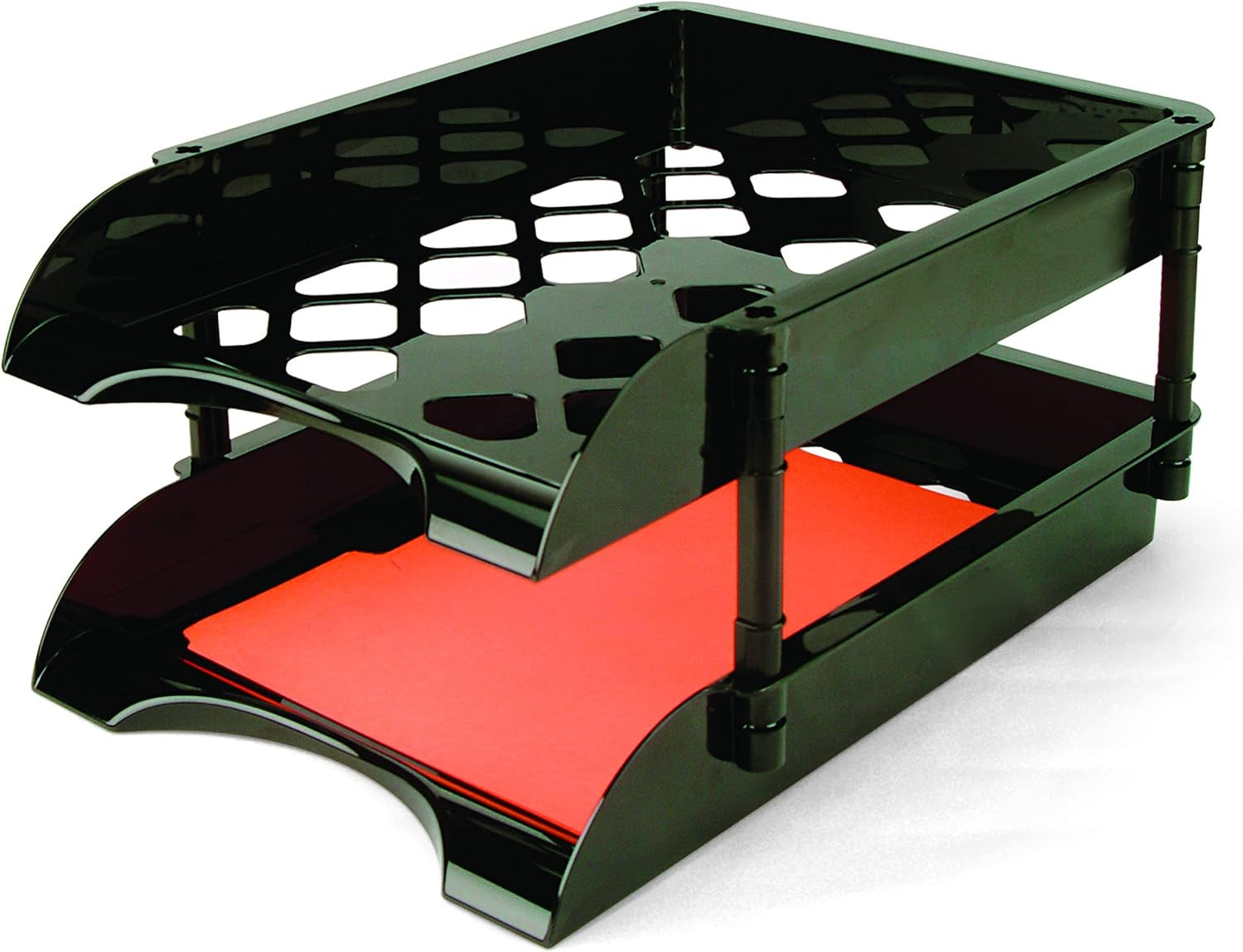 21072 Unbreakable High Capacity Tray Set, Letter-Legal, Black, 2-PK