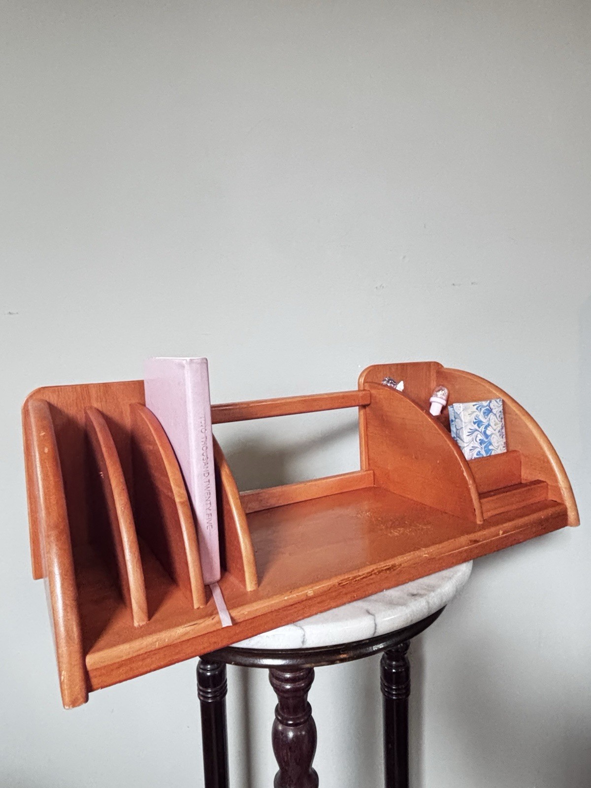 Vintage Wood Desk Organizer- Oak