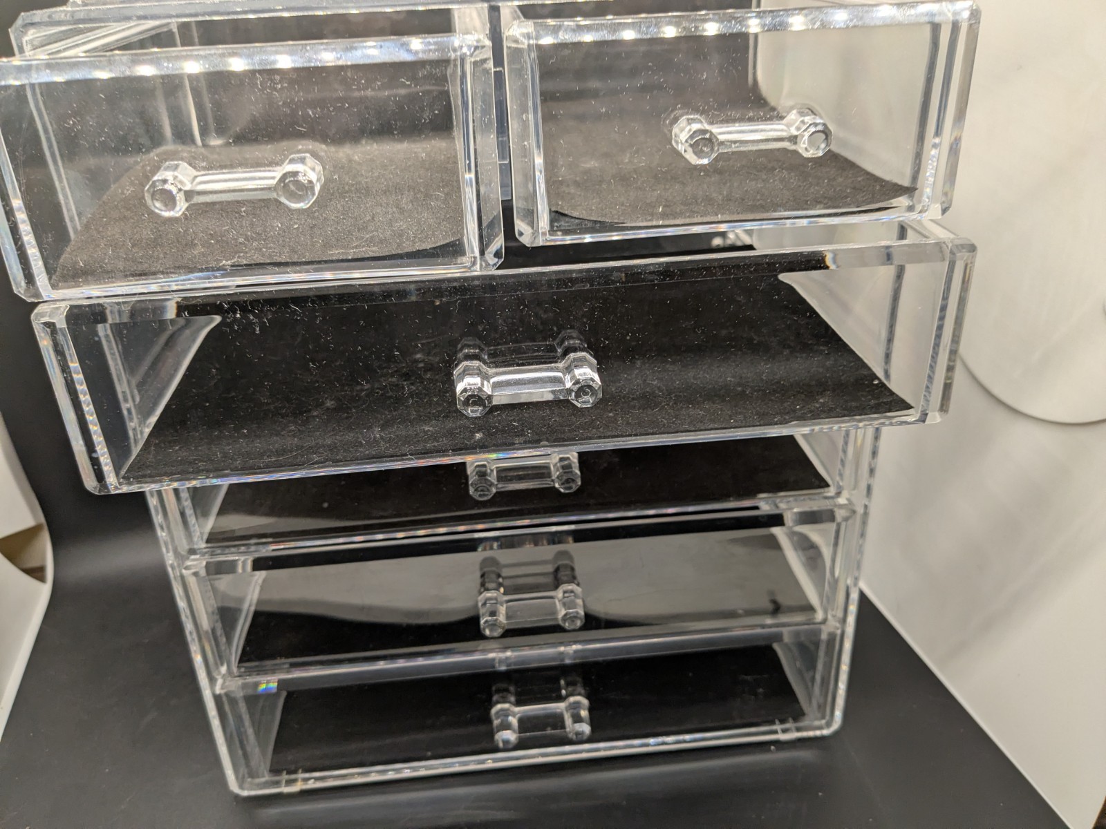 Acrylic Makeup Organizer Drawers Set Jewelry Storage Containers Bathroom