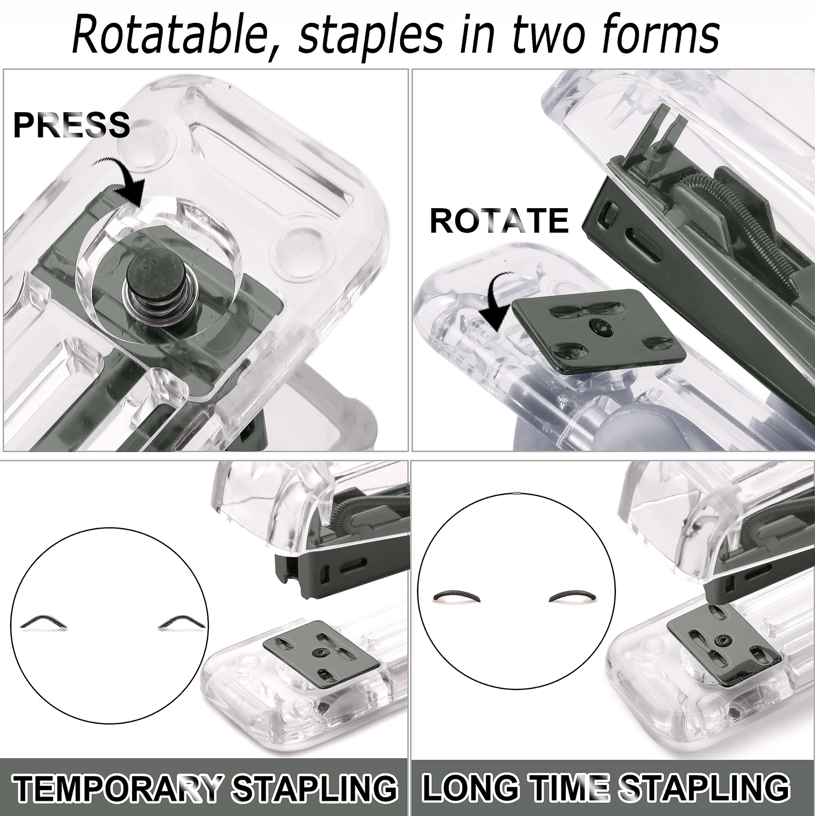 Office Desk Accessories，Office Supplies Set Acrylic Stapler Set Staple Re