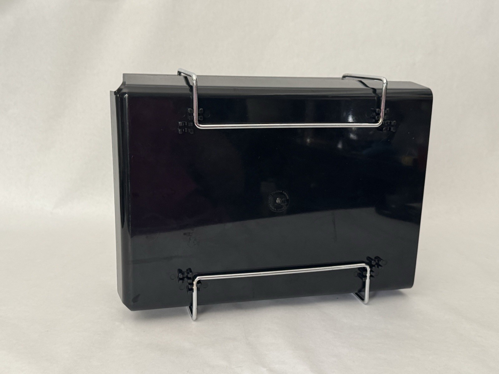 Vintage Plastic Chrome Steel Duk-It McDonald Design MCM Black Letter Paper Trays