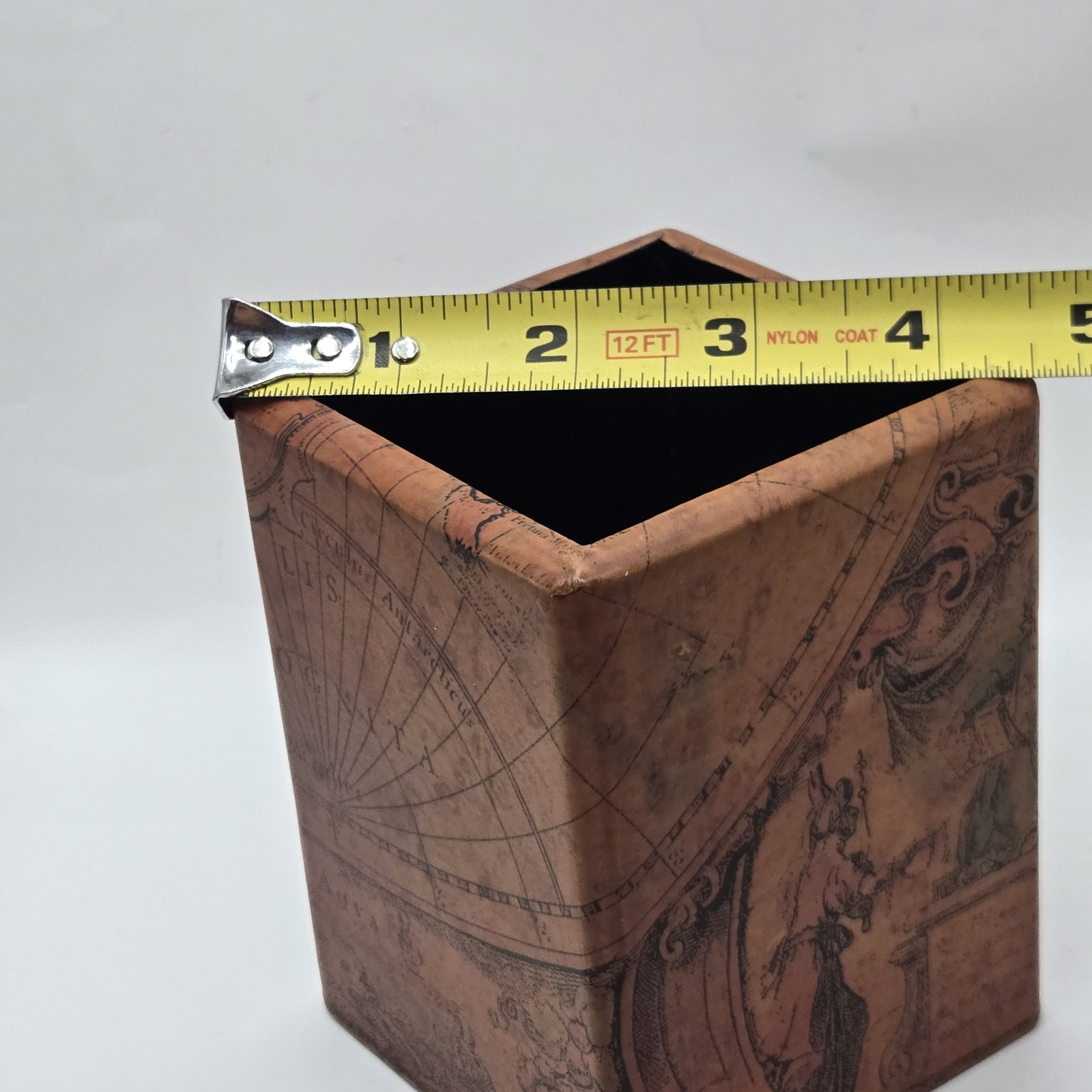 OOAK VTG Handmade Storia Art Inlay Pen & Pencil Holder Desk Office Decor 4.5″H