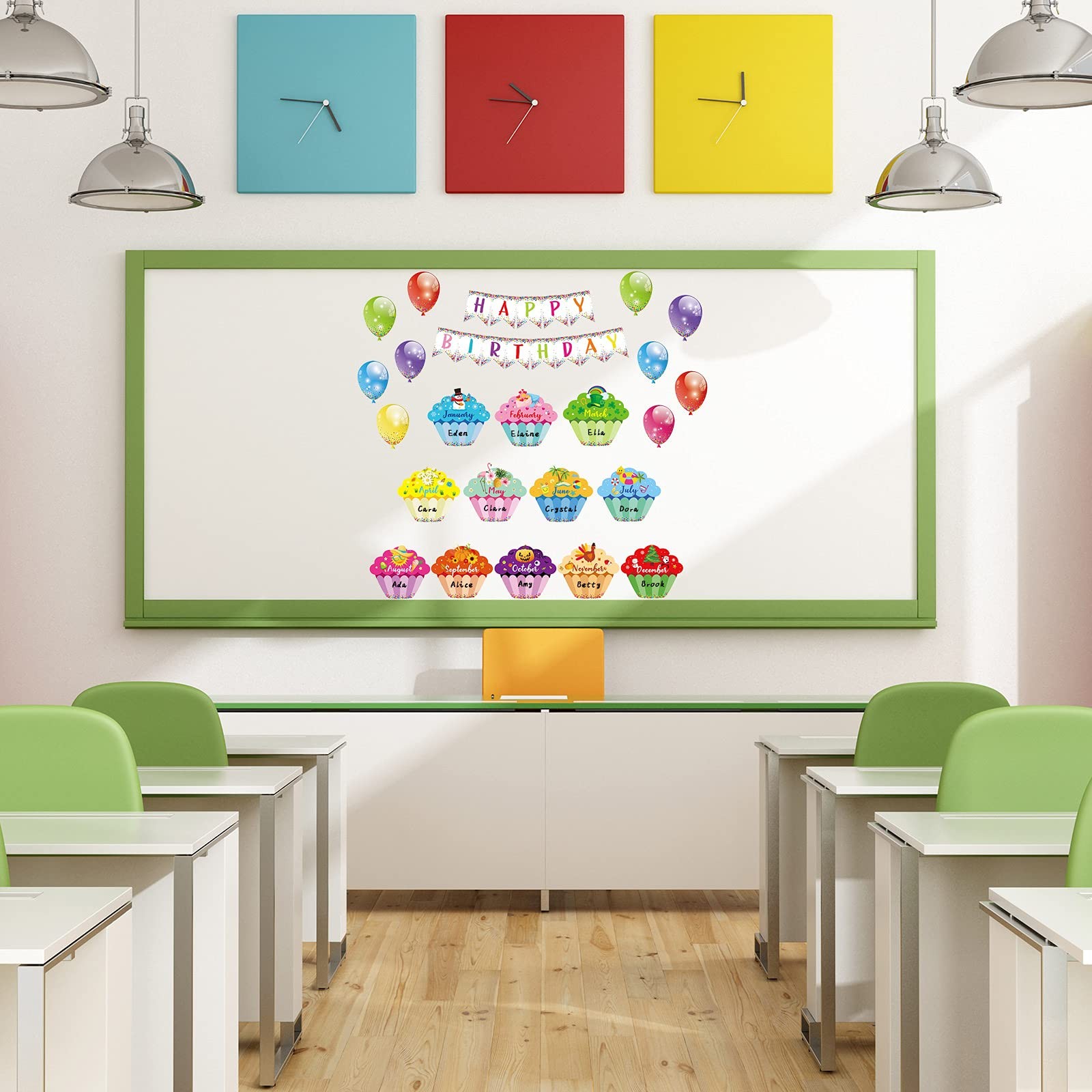 25 Pieces Happy Birthday Bulletin Board Decorations Set Colorful Multi Color