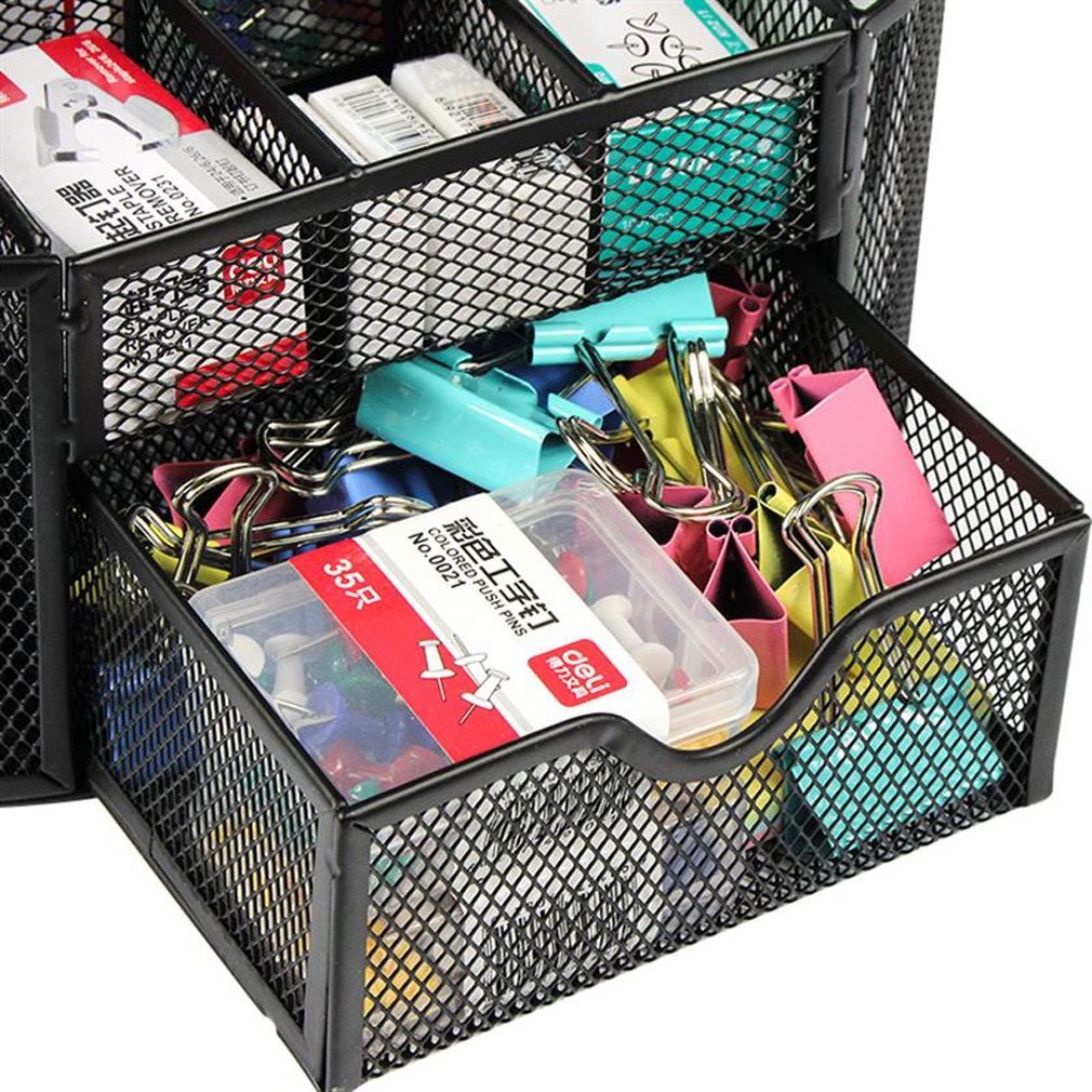 MONBLA Desk Supplies Organizer Multi-functional Stationery 1 Pack, black