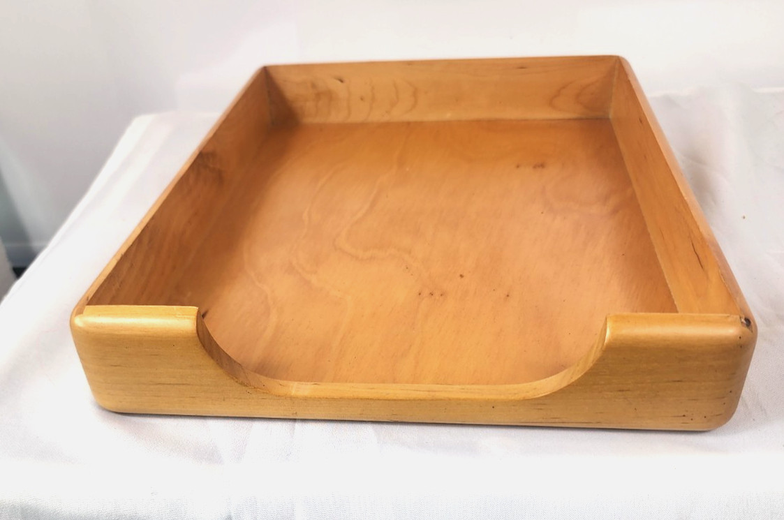 vintage Eldon ? Woodline Solid Birch ? Maple ? Wood Desk Document Letter Tray