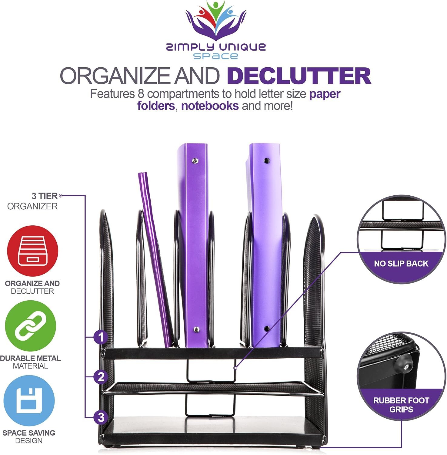 LG Steel Mesh Desktop Mutli-Purpose Desk Organization System Black Powder Coated