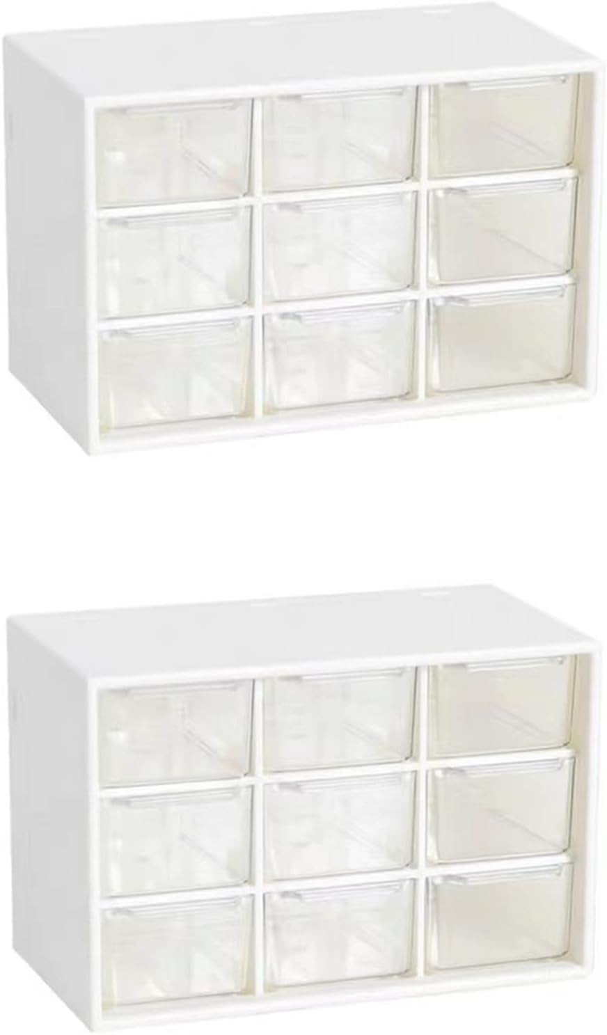 2PCS Small Drawer Organizer for Desk, Desktop Drawer Organizer with 9 Clear D…