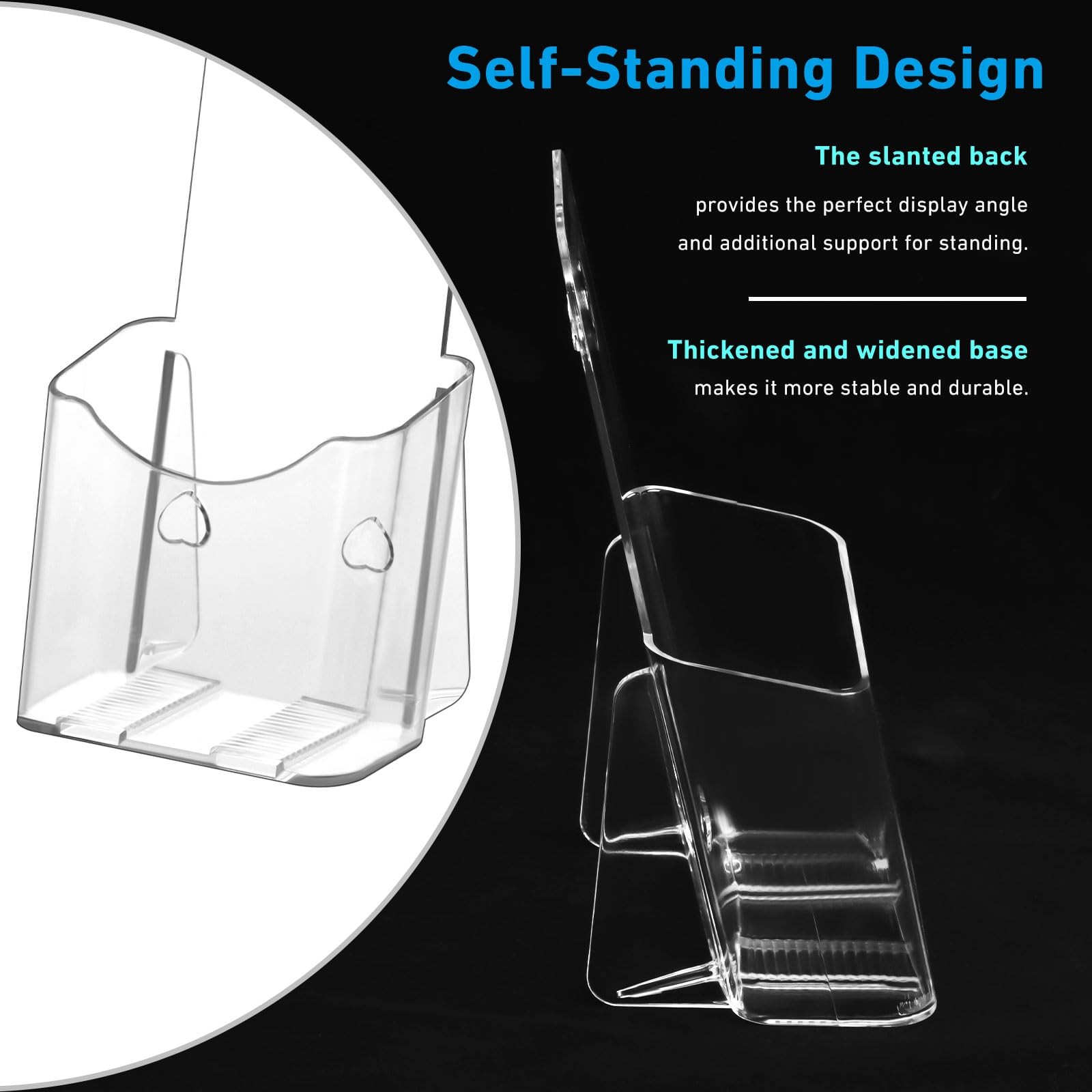 xydstay Brochure Holder 4×9 Inches Slant Back Design, Clear Display