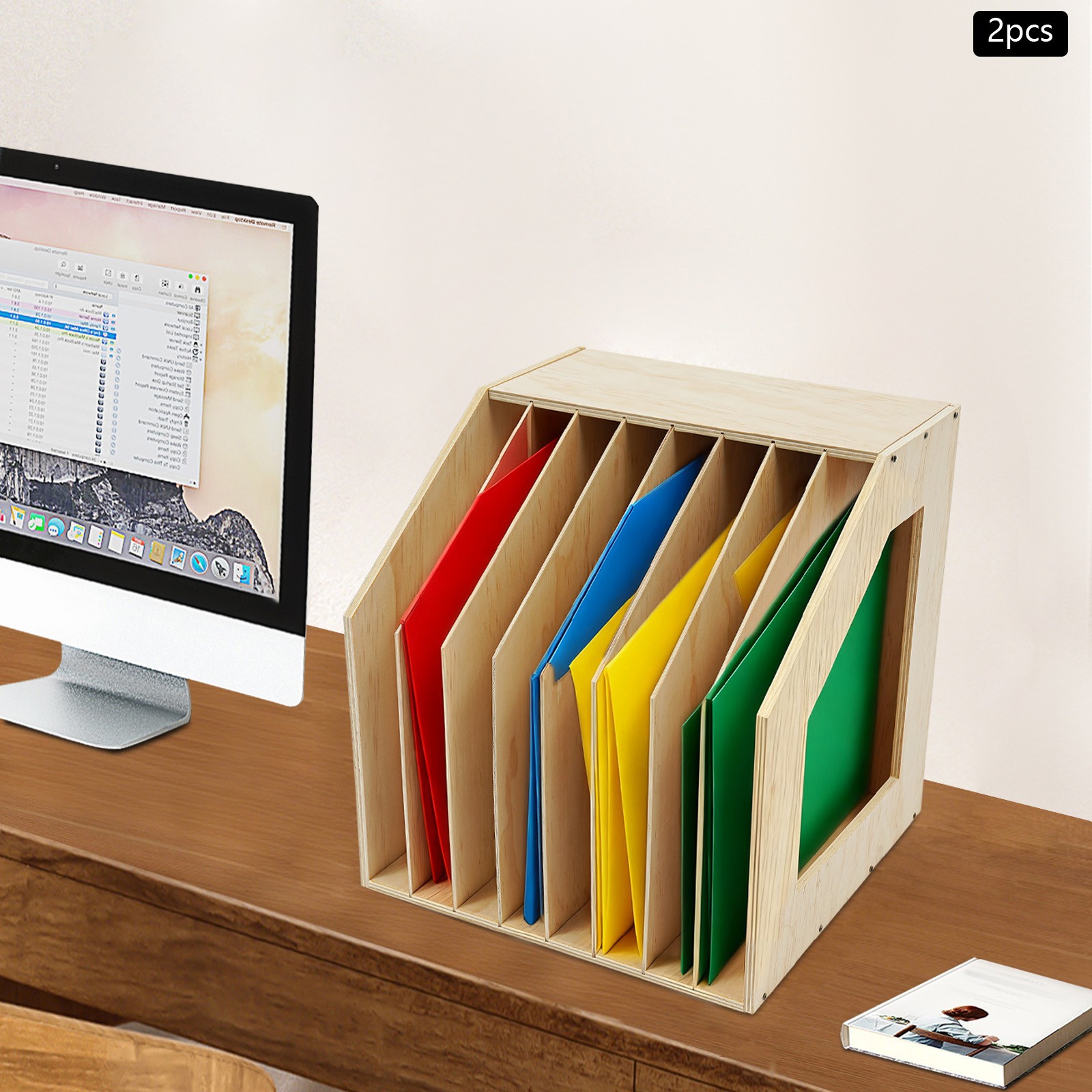 8 Slots Paper Filing Holder, Paper Storage Filing Organizer 12.99*9.84*13.78in
