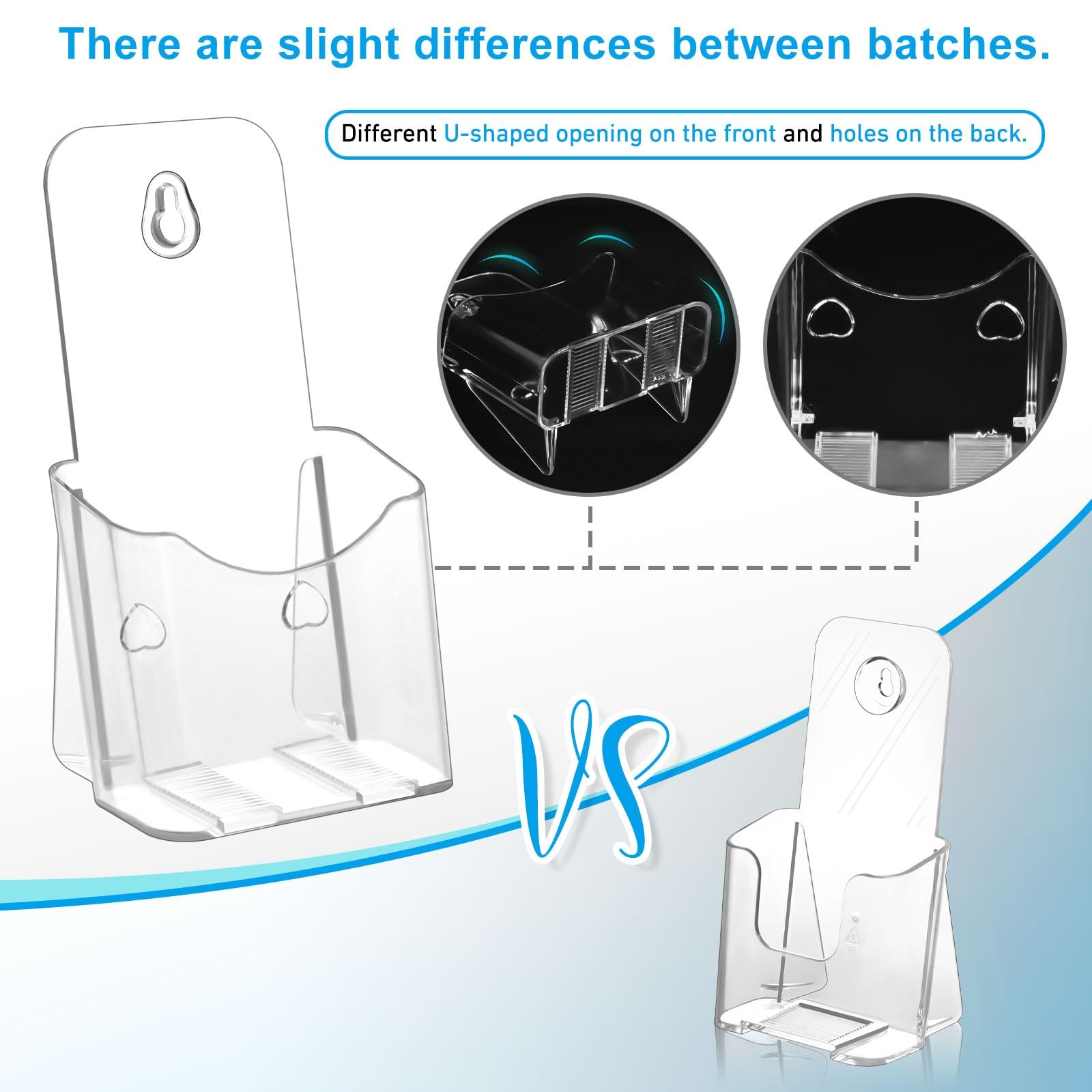xydstay Acrylic Brochure Holder 4×9 Inches Slant Back Design, Clear