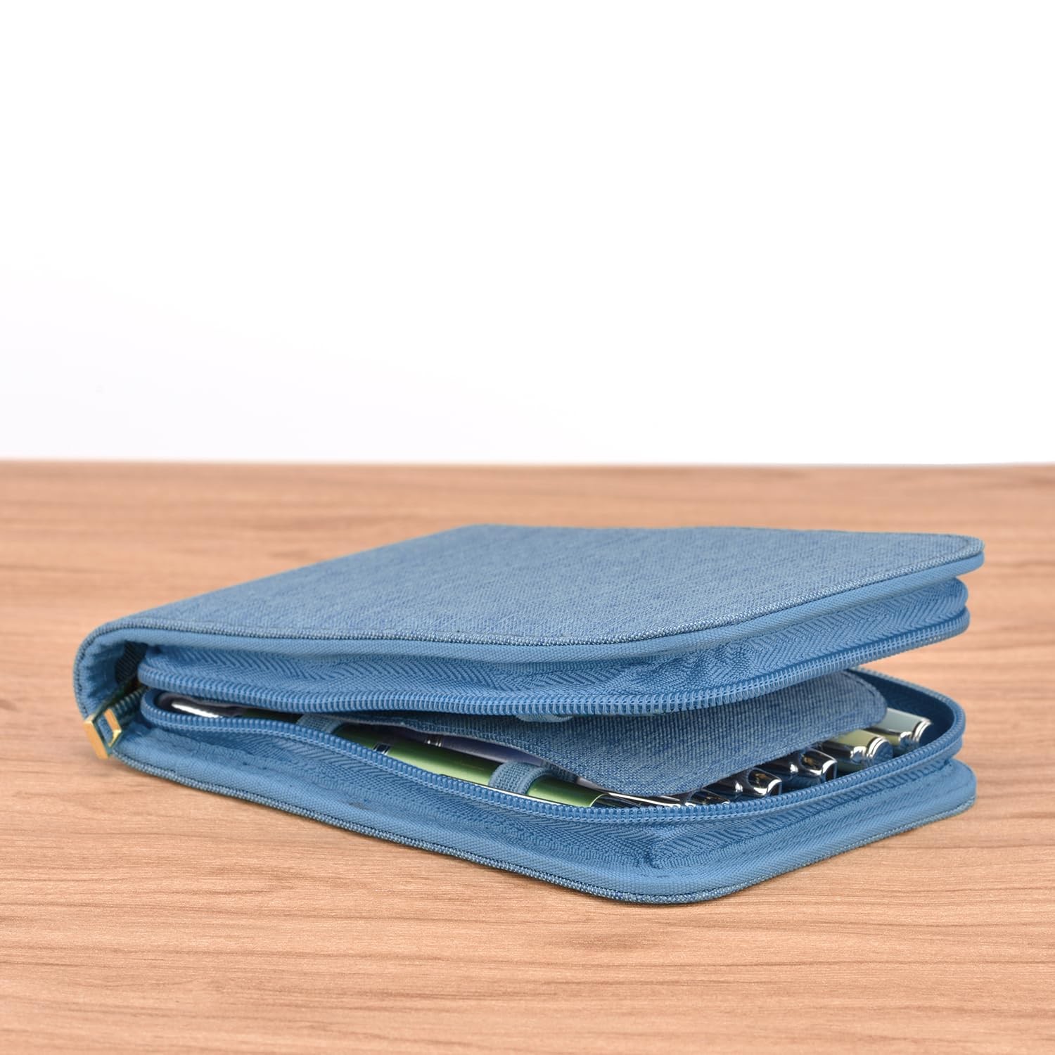 12 Fountain Pen Case, Rollerball Pen Case Blue Color, Waterproof Canvas Pen D…