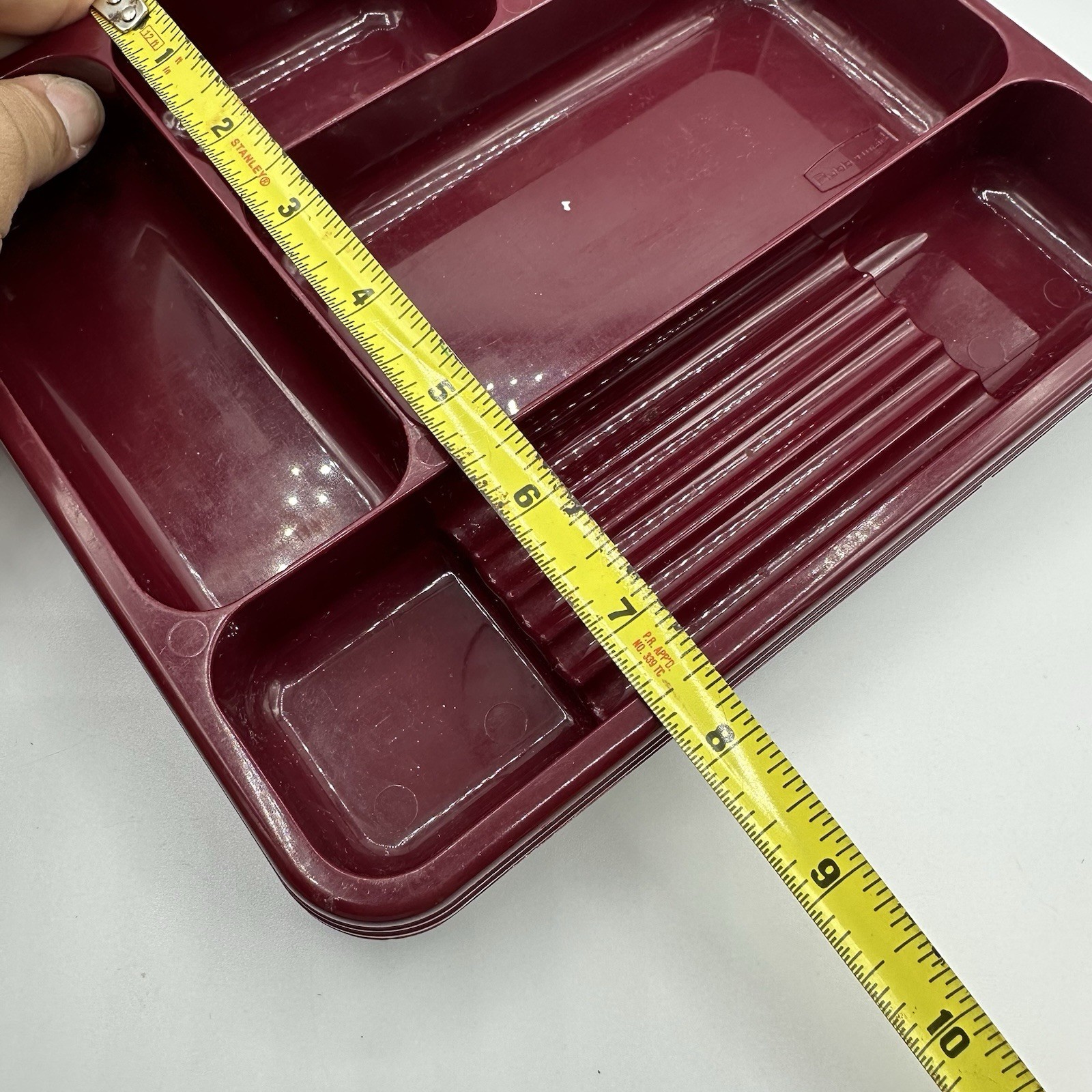 VTG ELDON Rubbermaid Catch All Tray Organizer 9″ x 7.5″ Burgundy 90s