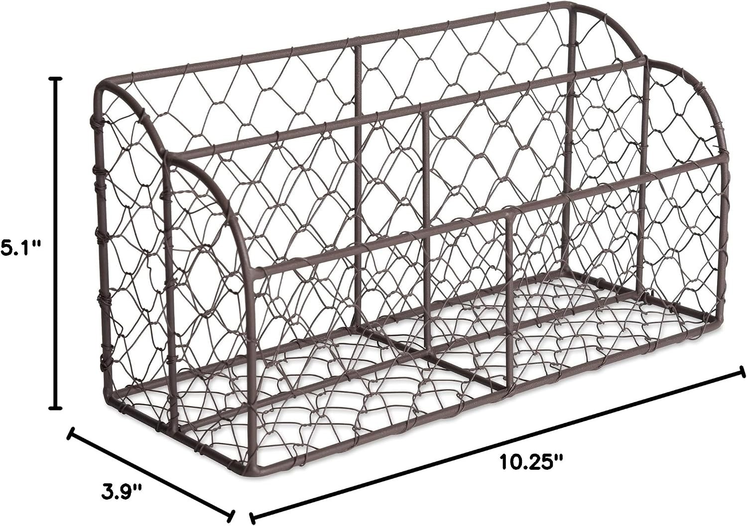 Farmhouse-Inspired Metal Letter Holder with Chicken Wire Design for Tidy Spaces