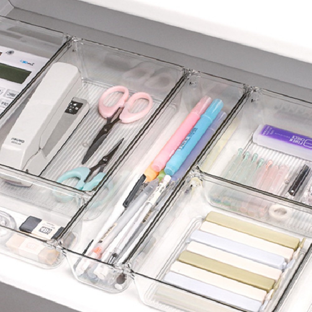 Desk Storage Tray Plastic Organizer Tray Drawer Organizer System O8G81717