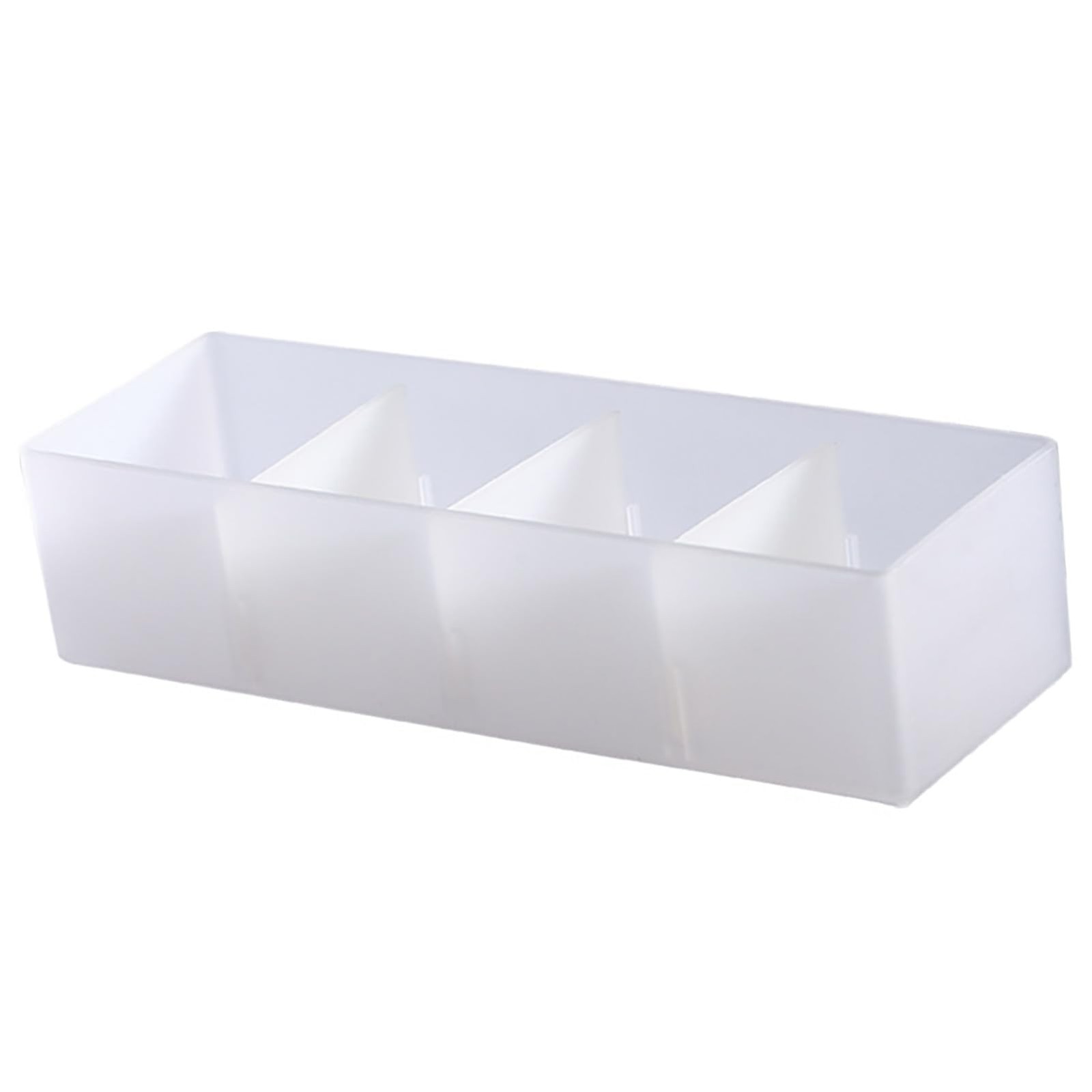 4 Section Drawer Organizer Tray with Removable Partitions, Stackable Transluc…
