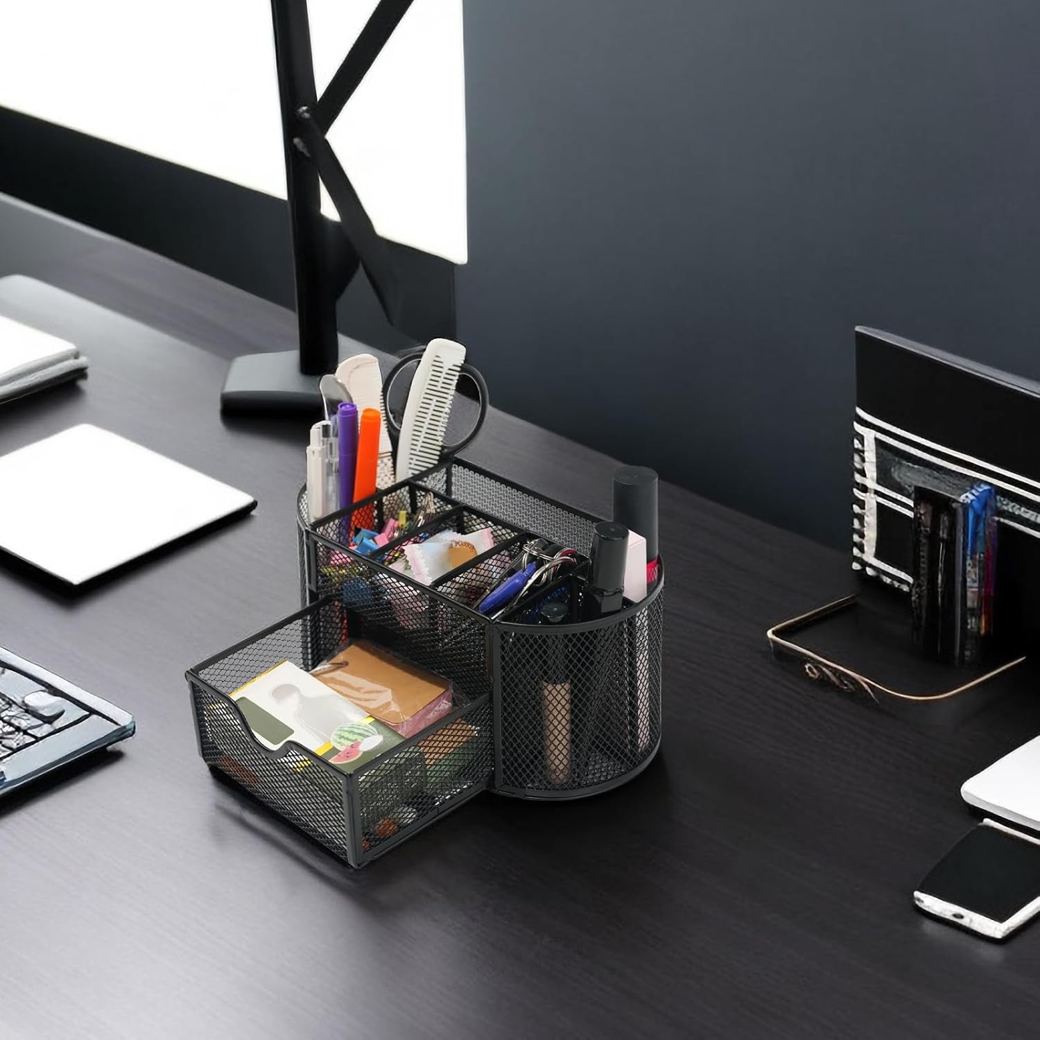 Desk Organizers and Accessories with Pencil Pen Holder Supply 8 Compartments and
