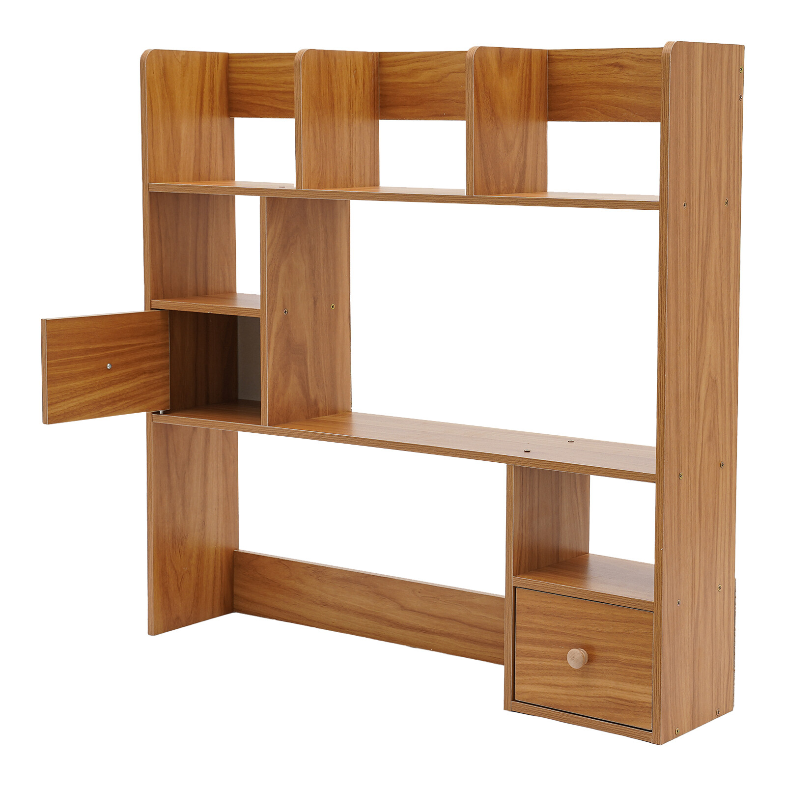 Pine Color Desktop Bookshelf Modern Storage Organizer Home Office Desk Organizer