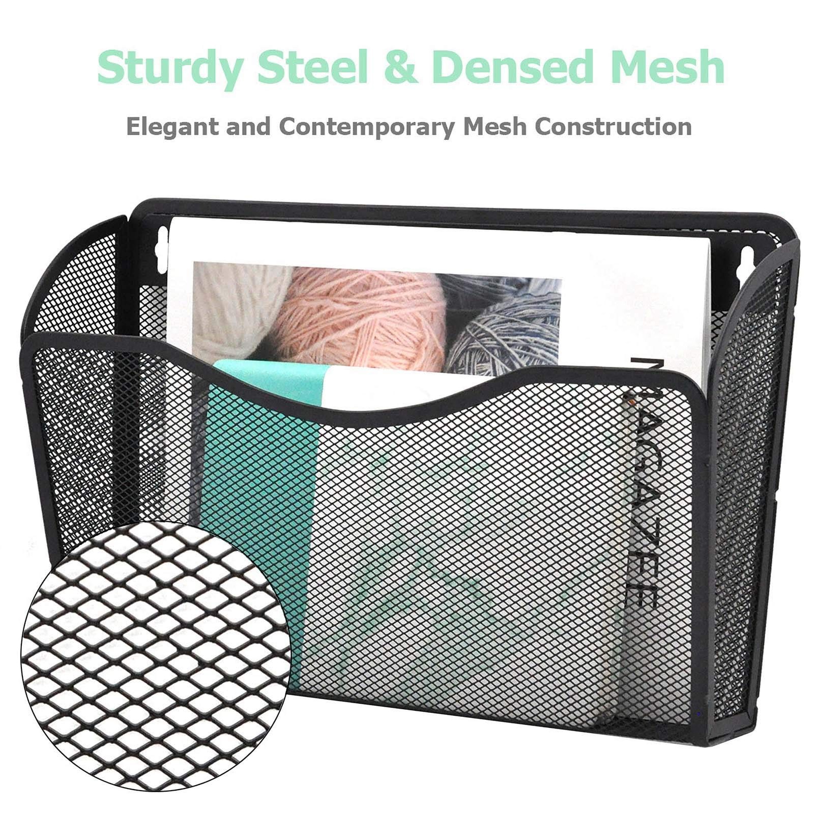 Easepres 3 Single Pocket Mesh Hanging File Organizer Vertical Wall Mounted