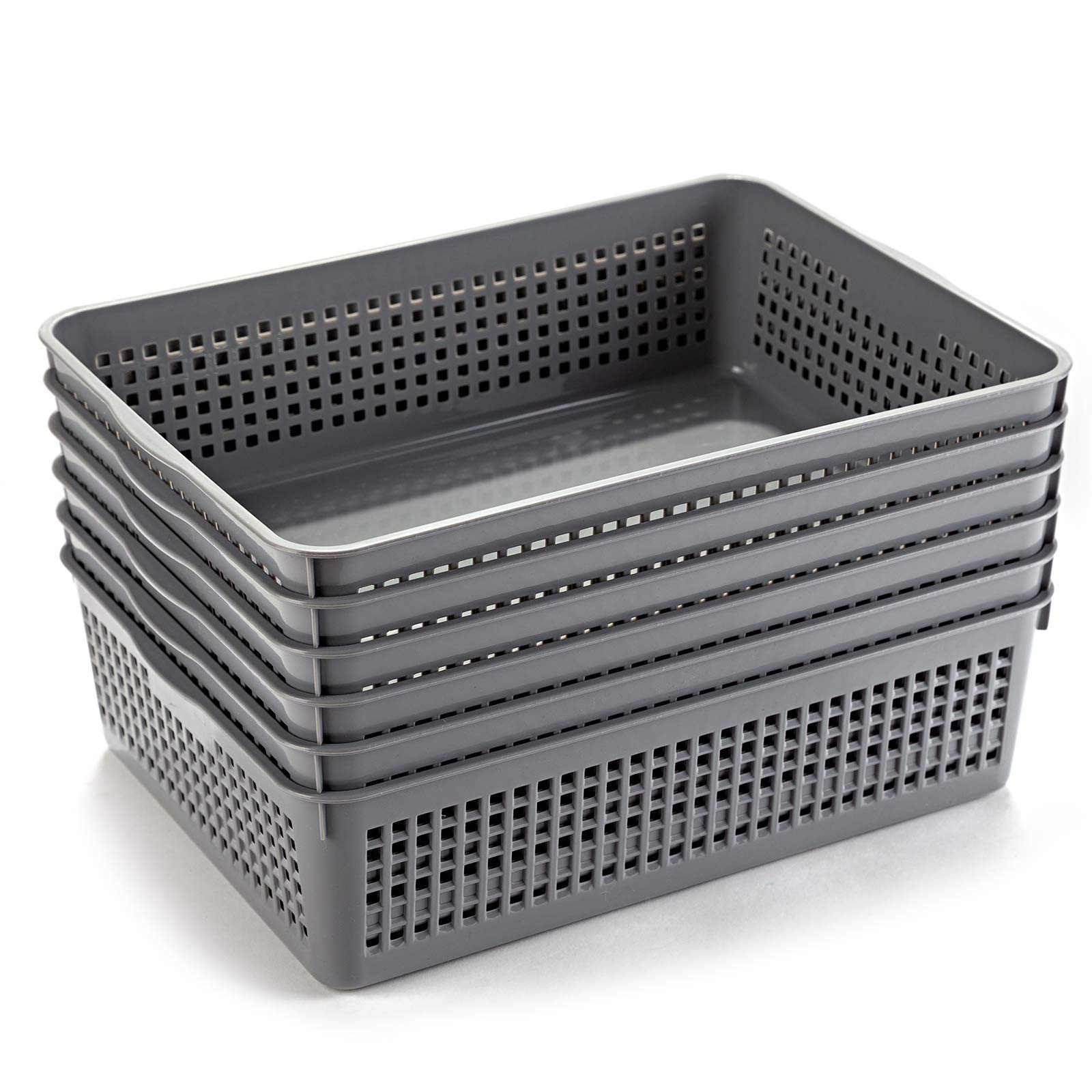 Aebeky A4 Size Plastic Paper Storage Trays,Desktop File 13″X9.5″X3.6″, Grey