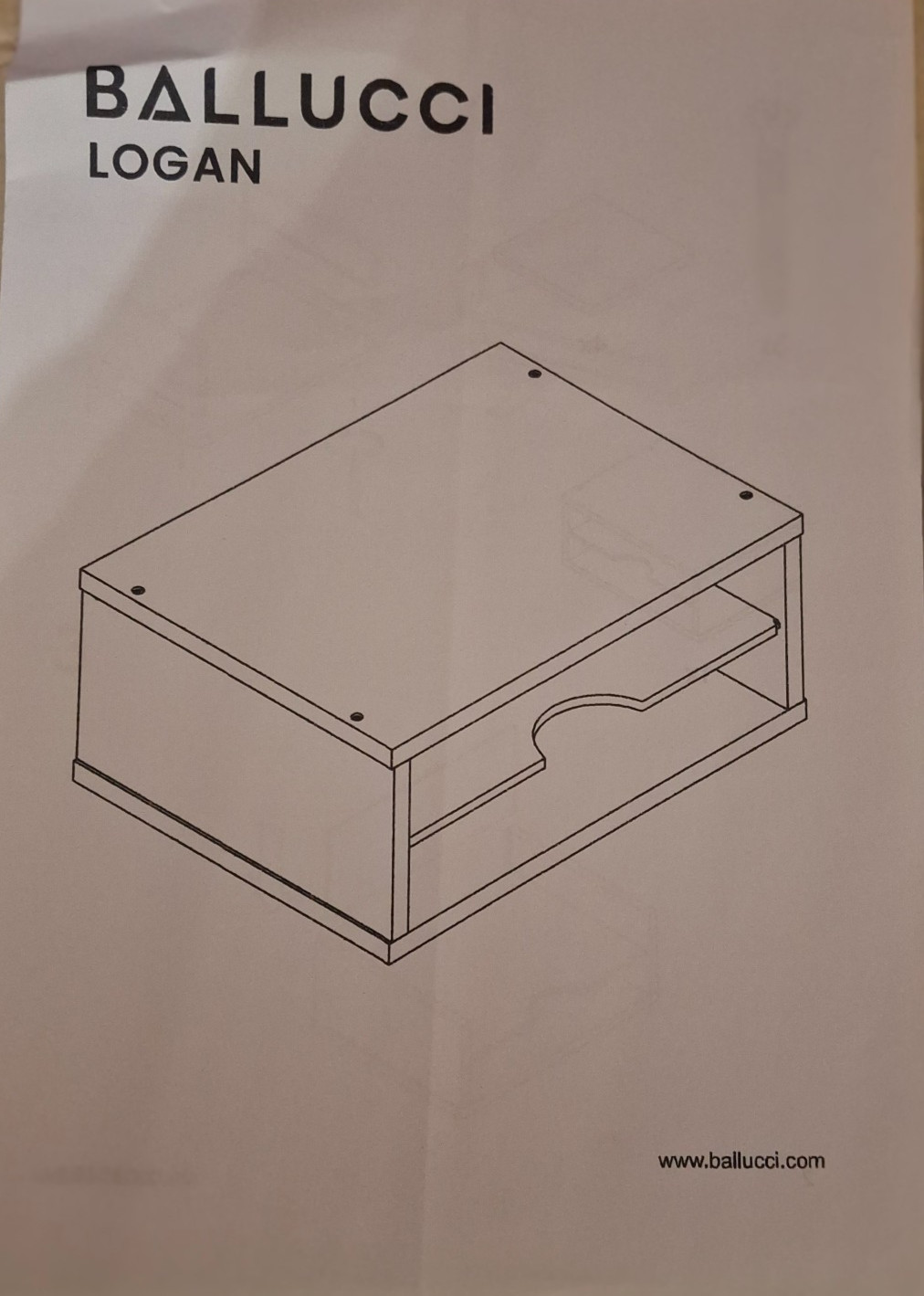 Ballucci Logan 2-Tier Desk Organizer Files Papers Holder Shelf PCB00089 White