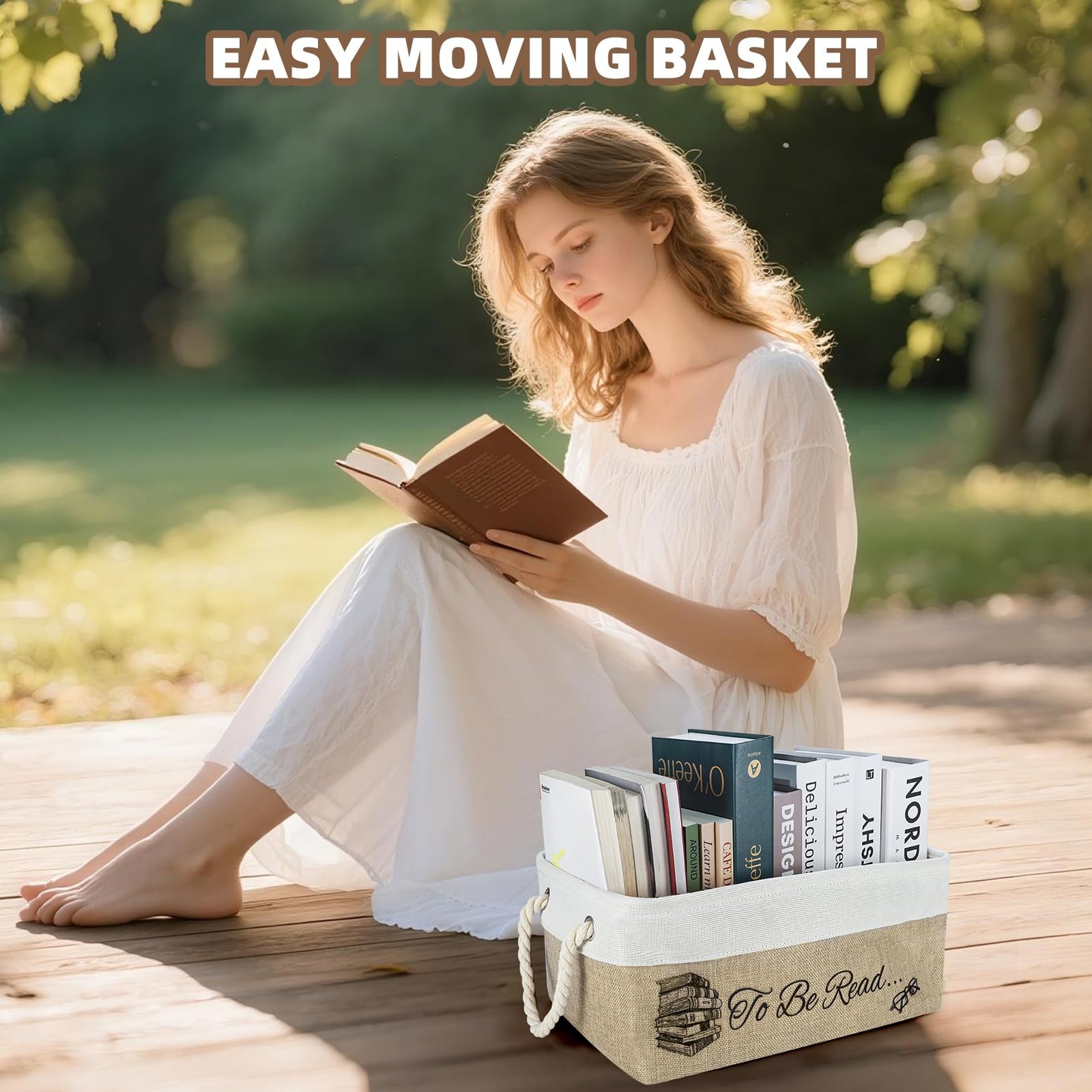 Book Lover Gifts For TBR List Book Basket To Be Read List Collapsible Bin Bag