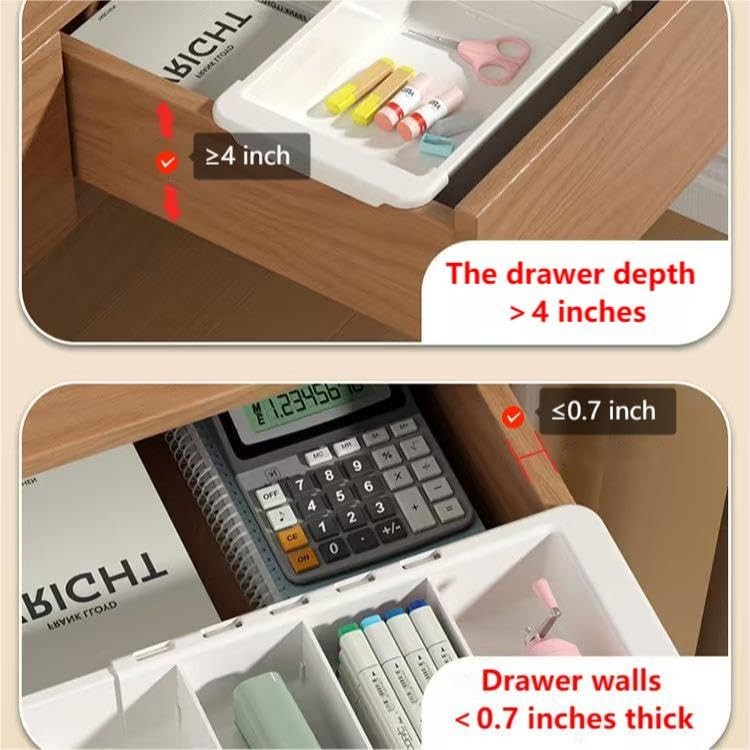 Expandable Drawer Organizer, 2 PCS Adjustable Drawer Organizer Trays, Drawer …