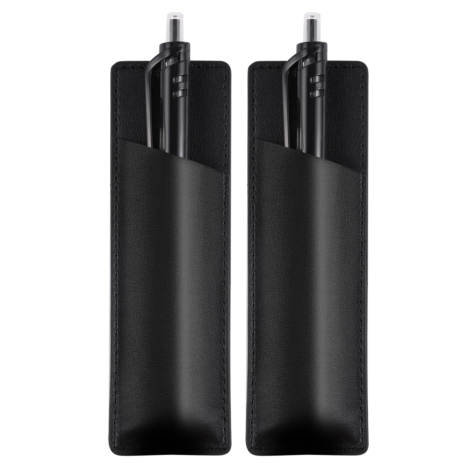 KINBOM 2pcs Leather Magnetic Pen Holder for Refrigerator PU Leather Pen Pouch…