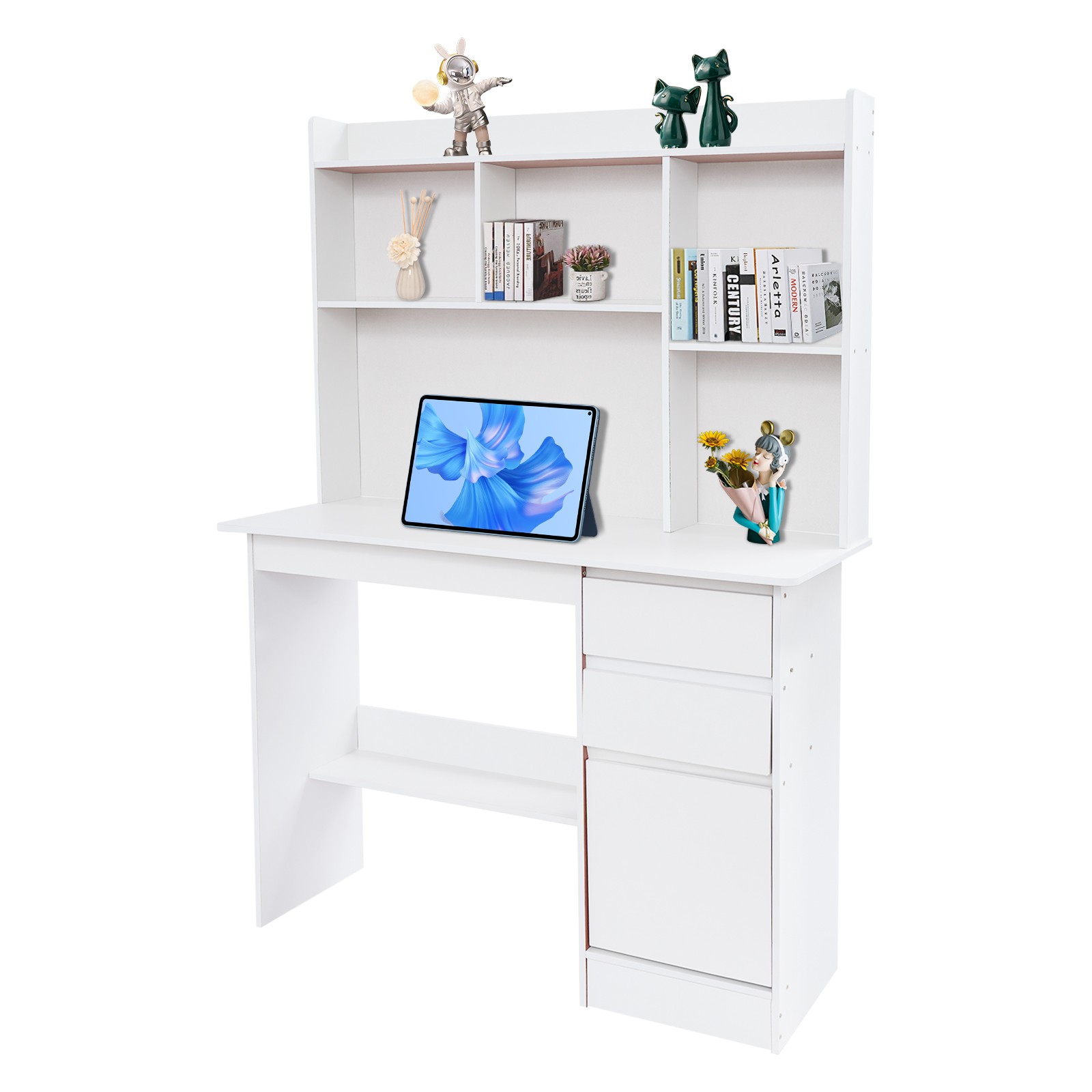 Home Office Desk, Modern Computer Desk, Rectangular Wood Office Desk