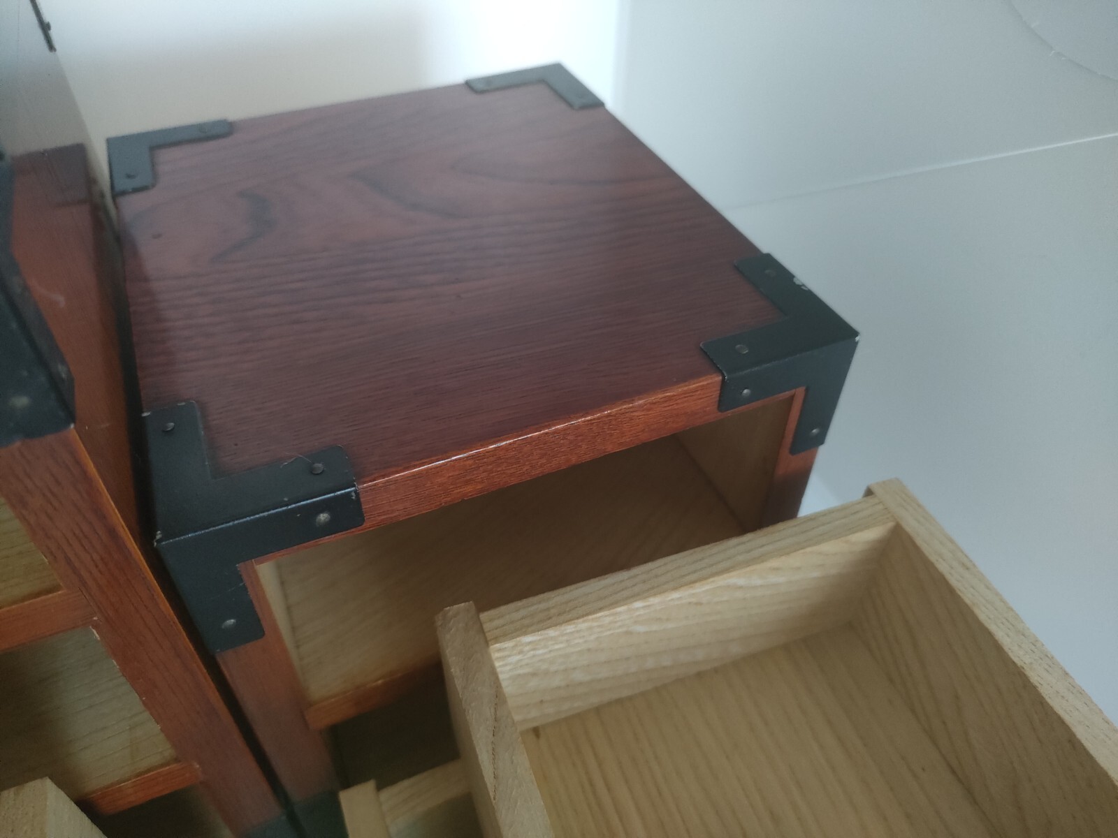 Wood Chest Showa Vintage 2 sets (3 drawers + 2 drawers) Limited Japan
