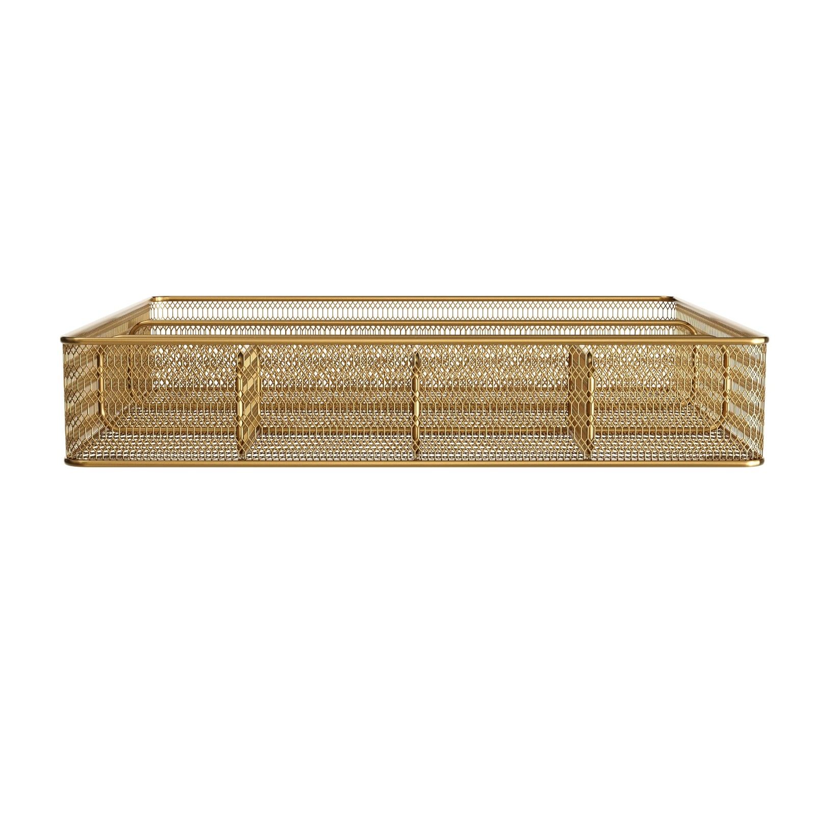 Martha Stewart Ryder Gold Mesh Metal 6 Compartment Large Desk Drawer Organizer