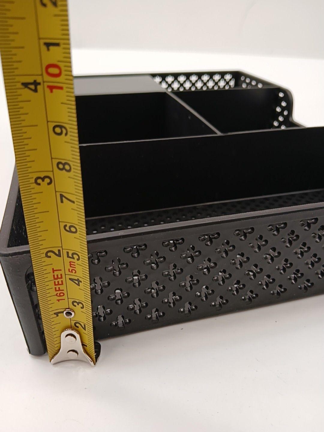 Black 4 Tier Desk Organizer Sliding Drawer Hanging Letter File Holder Metal
