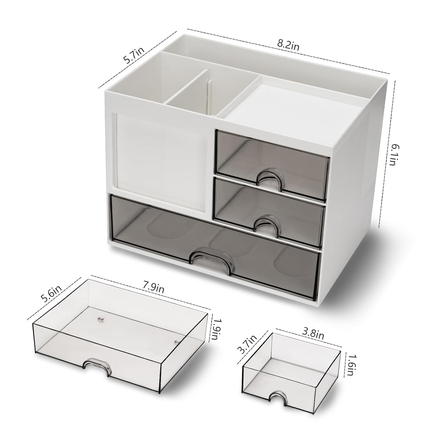 Desk Organizer with 3 Drawer, Multi-Functional Pencil Pen Holder for Desk, Desk