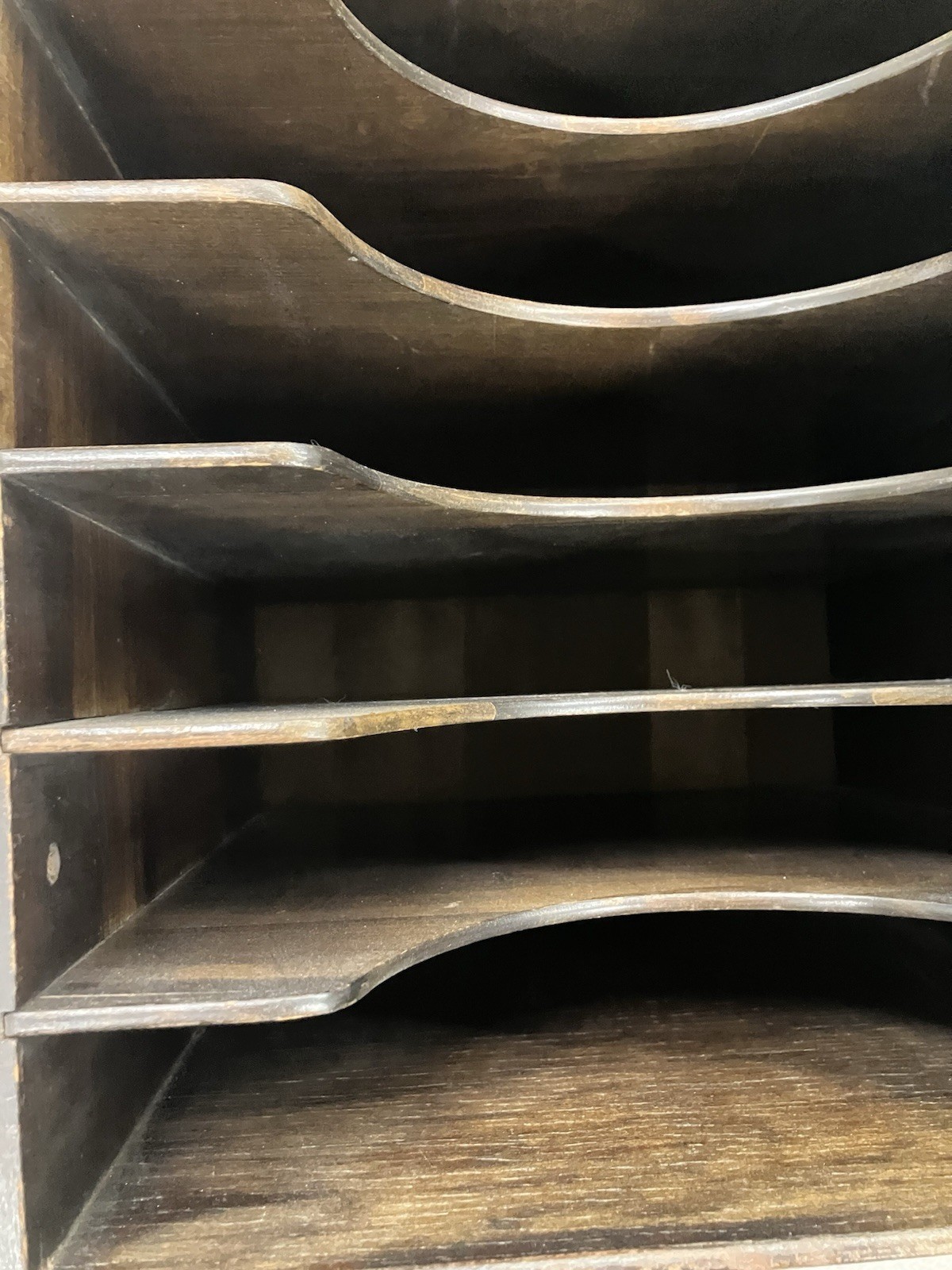 Vintage Wood Handmade Desk paper Tray Organizer Caddy rustic industrial 8 tier