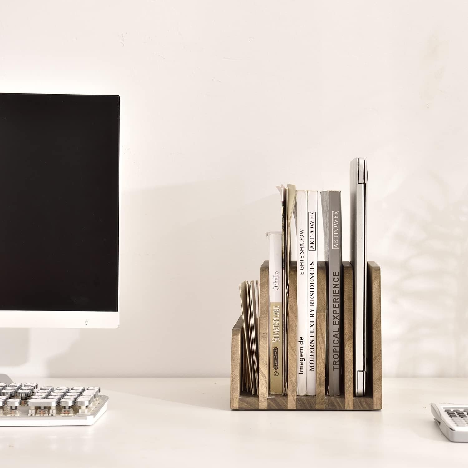 Stylish 5-Slot Letter Sorter – Lightweight Wooden Desk Organizer for Easy Access