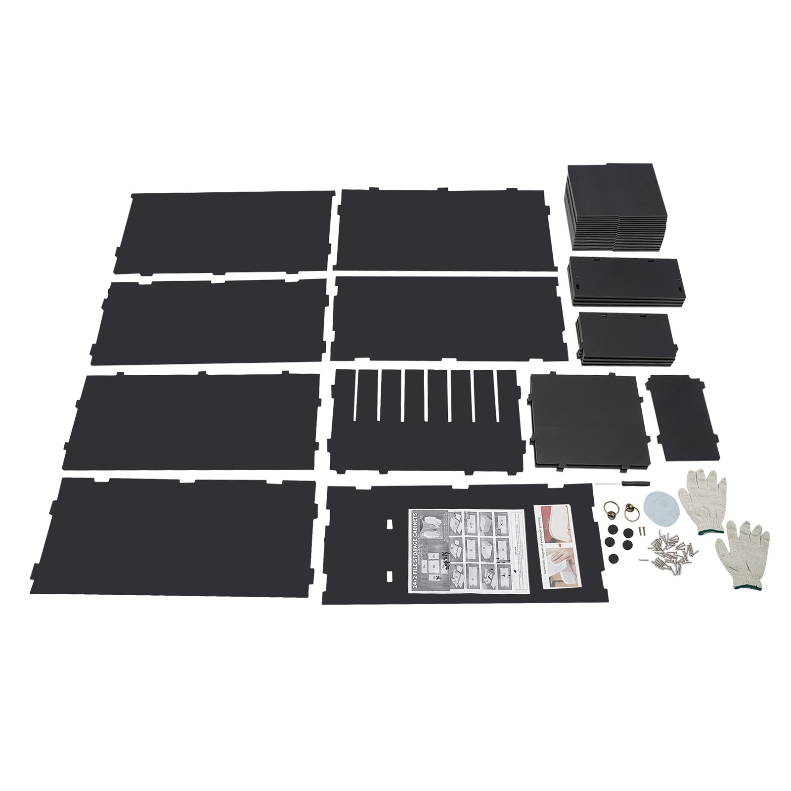 Paper and Mail Organizer, Storage Cabinet with 24 Compartments+2 Drawers Office
