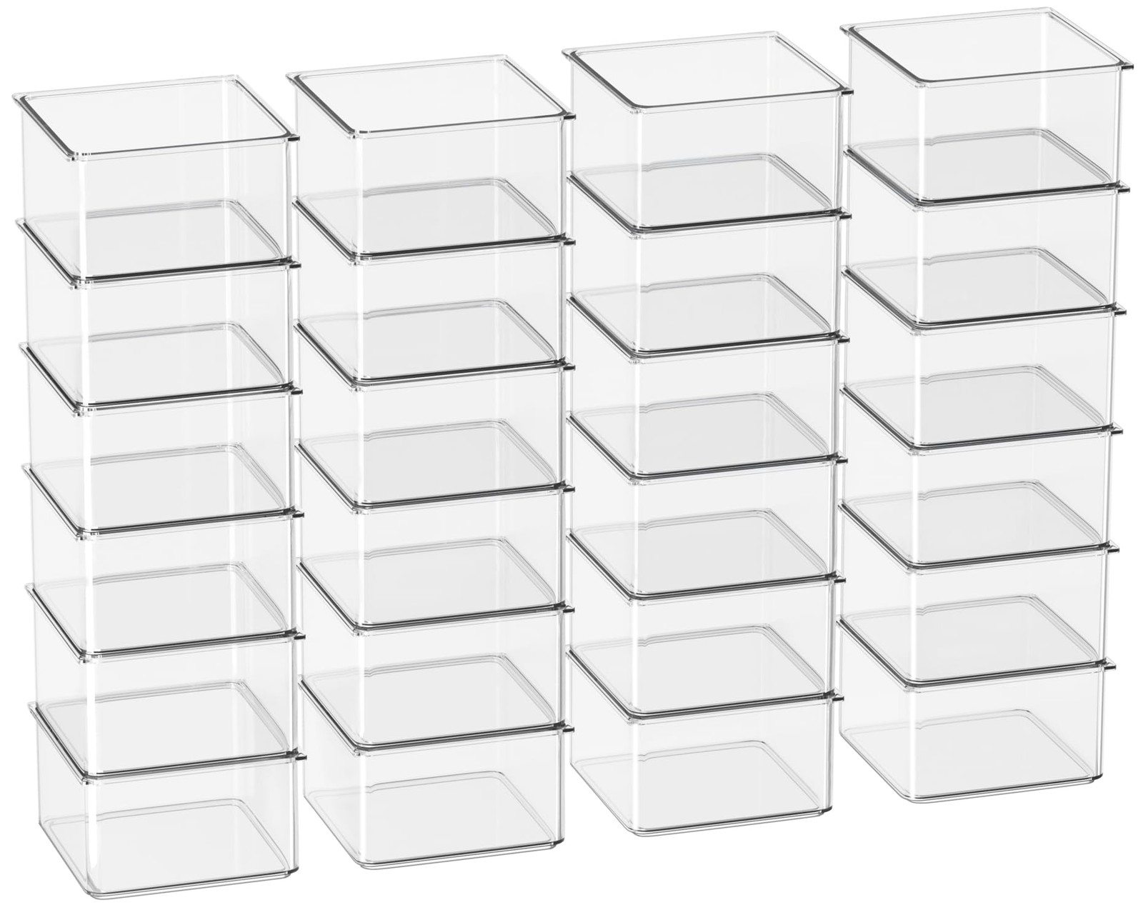 24 Pcs Small Drawer Organizer BinsSet, Stackable Drawer Divider Trays for Mak…
