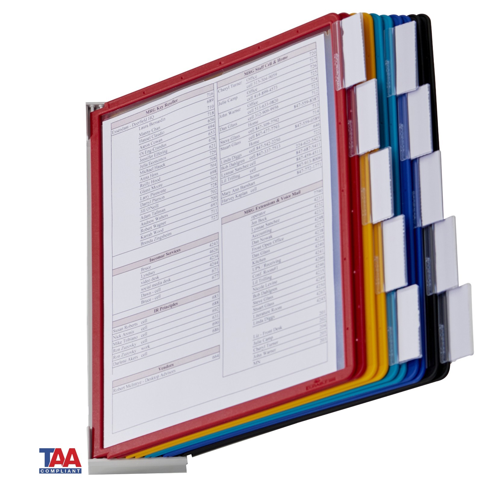 VARIO Wall Extension Reference System 10 Panels Letter Size Assorted Colors