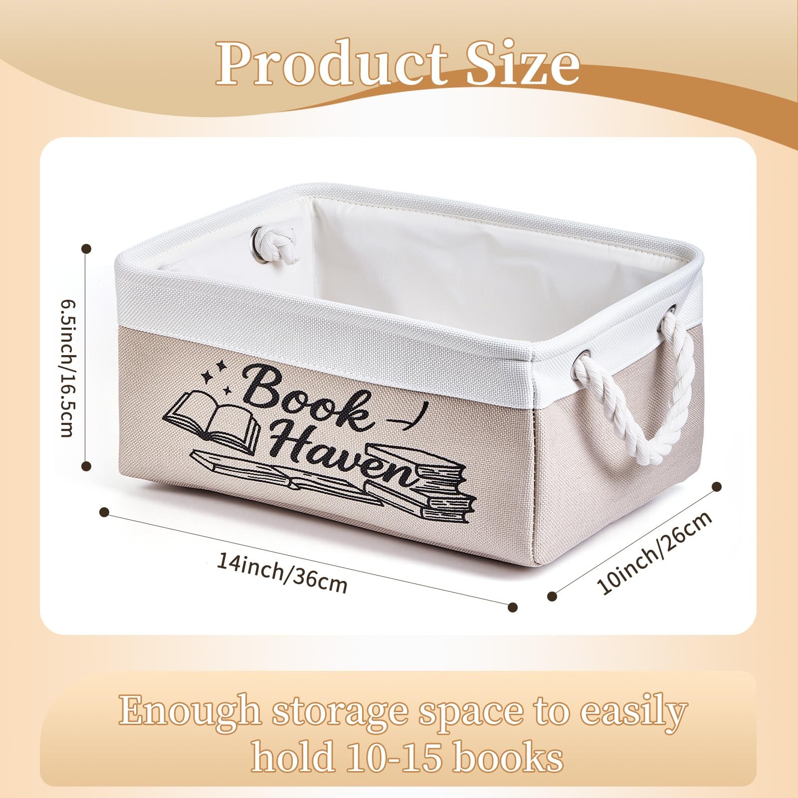 Book Lover Storage Basket Reading List Organizer Bin Bookworm Teacher Gift