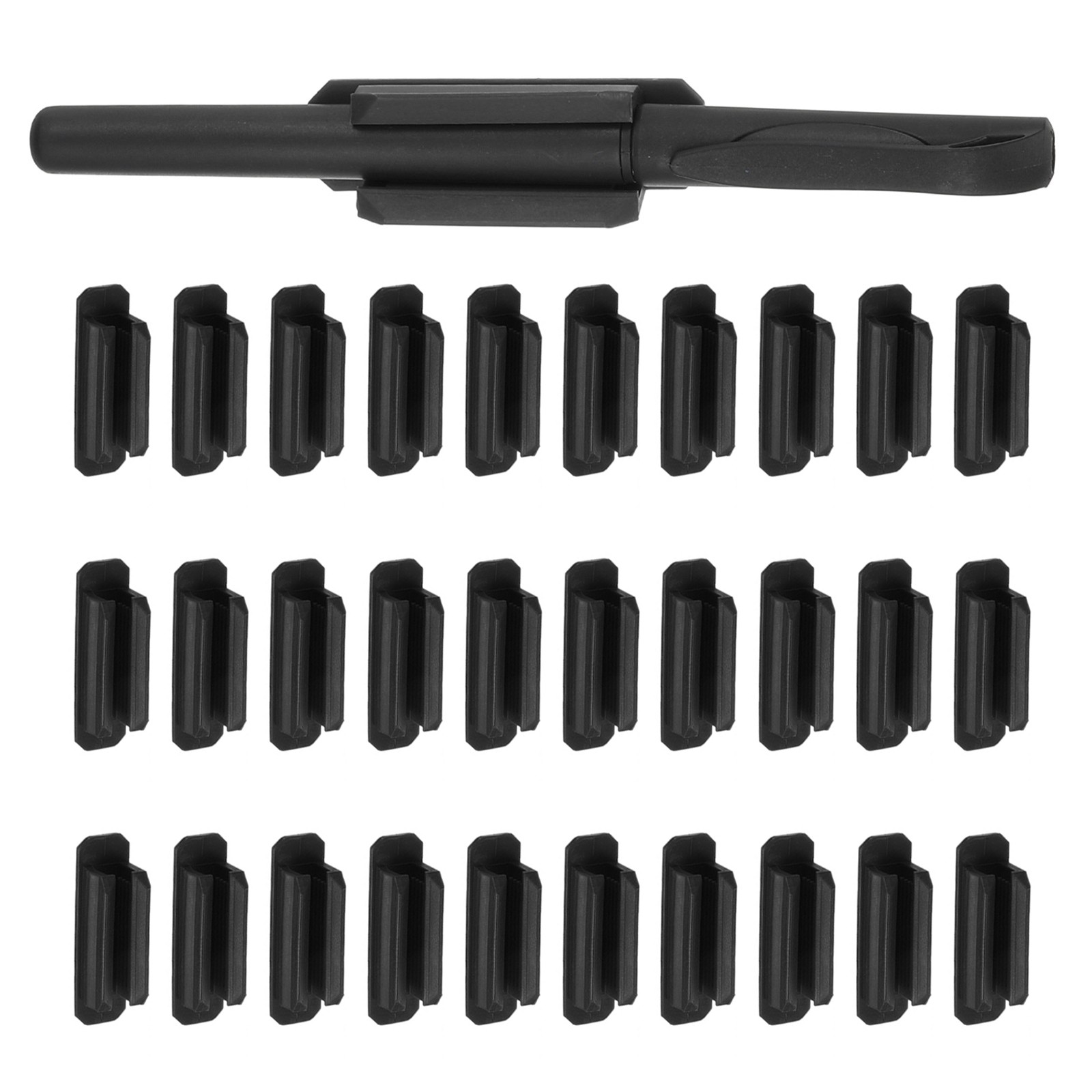 30Pack Pen Holder Adhesive Pencil Holders Silicone Holder for Desk Black